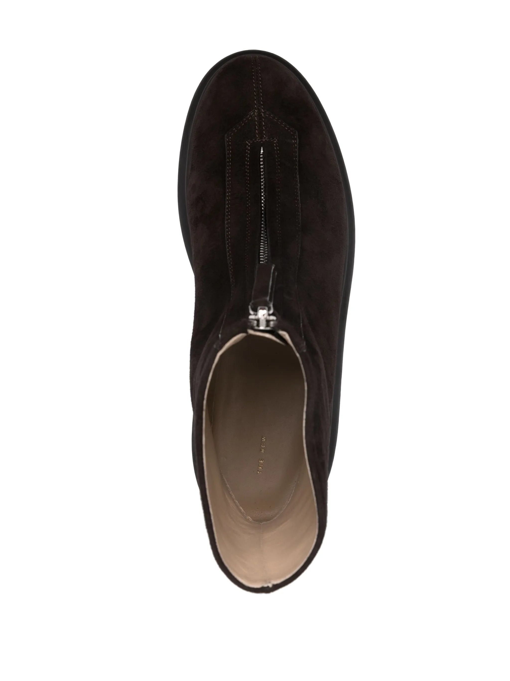 zipped suede boot