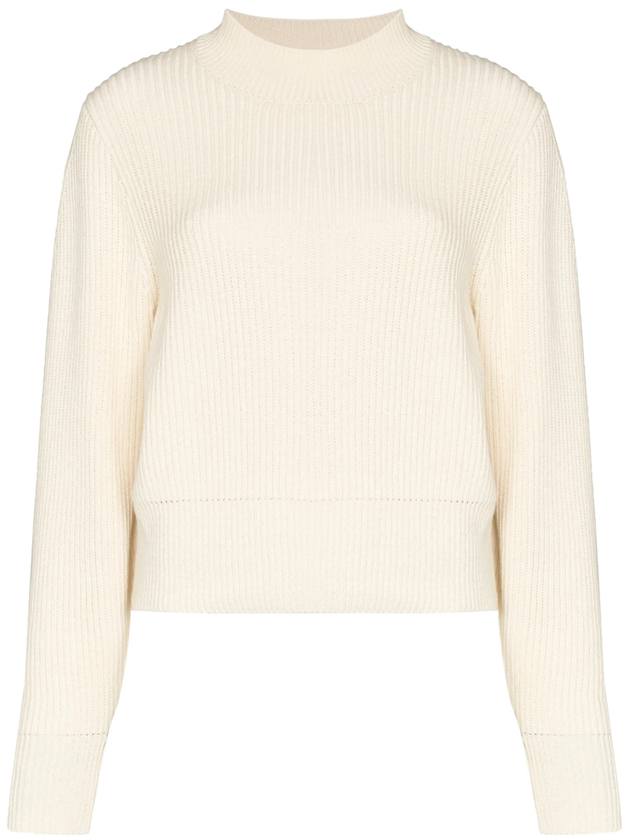 ribbed mock-neck jumper