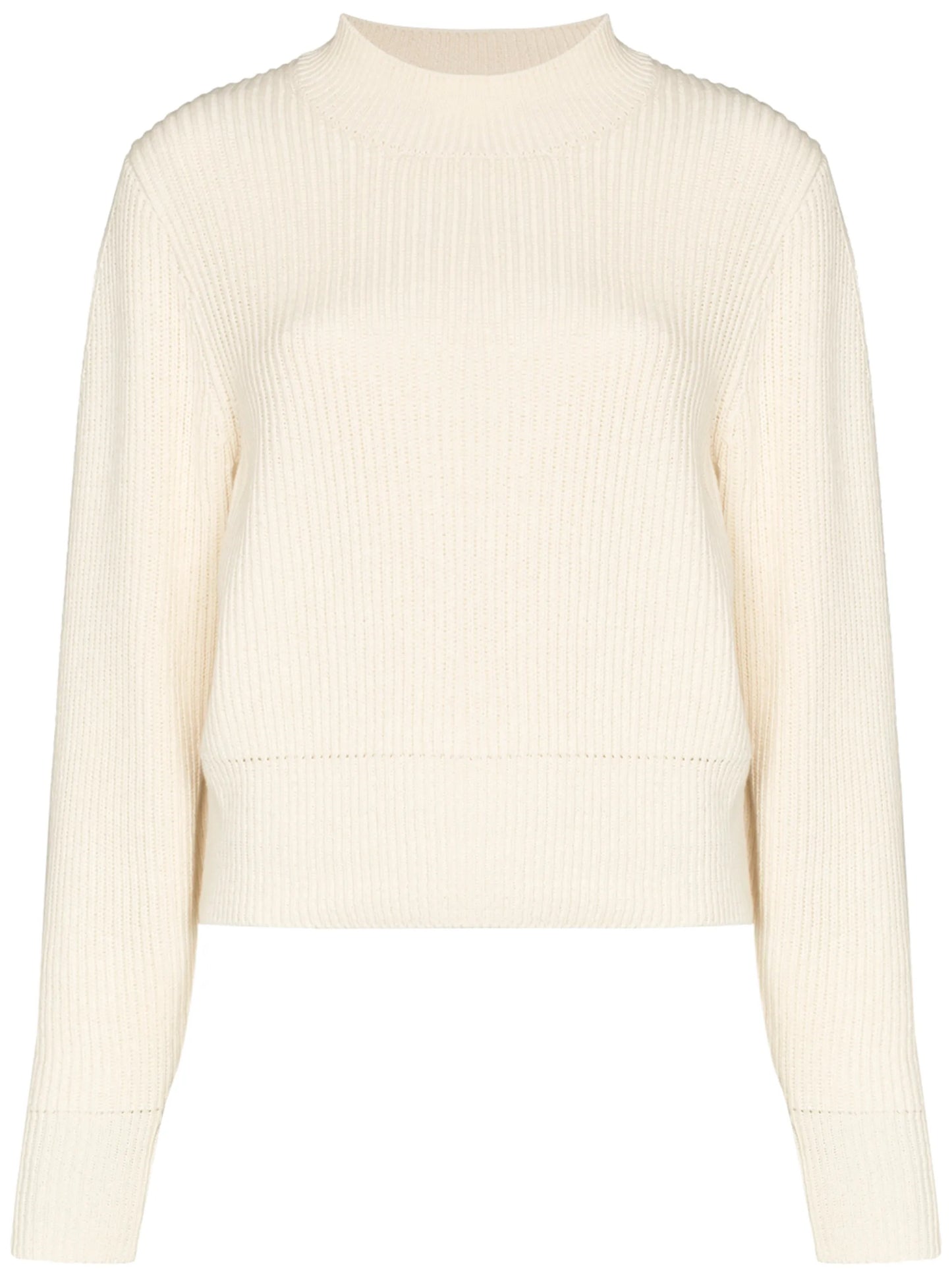 ribbed mock-neck jumper