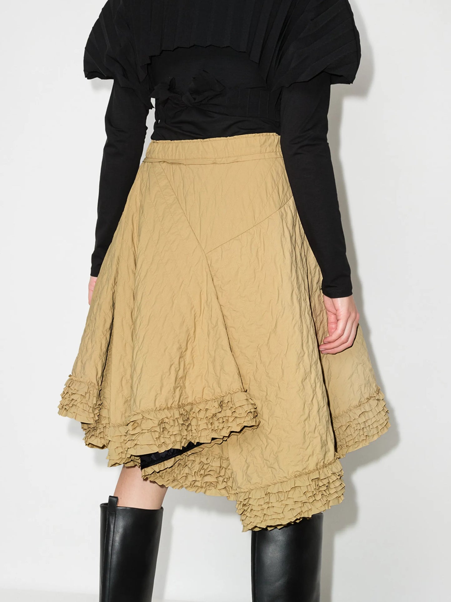 Moncler 1952 quilted asymmetric skirt