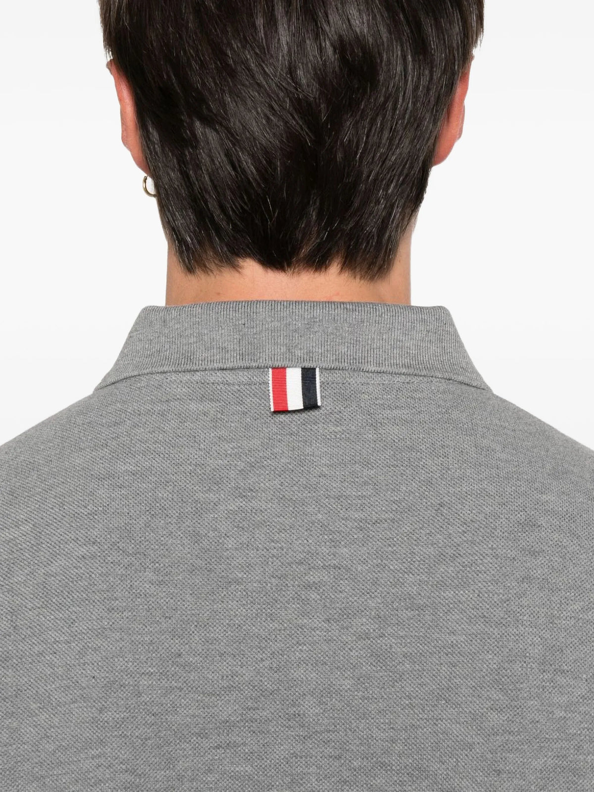 cotton pique 4-Bar long sleeve polo