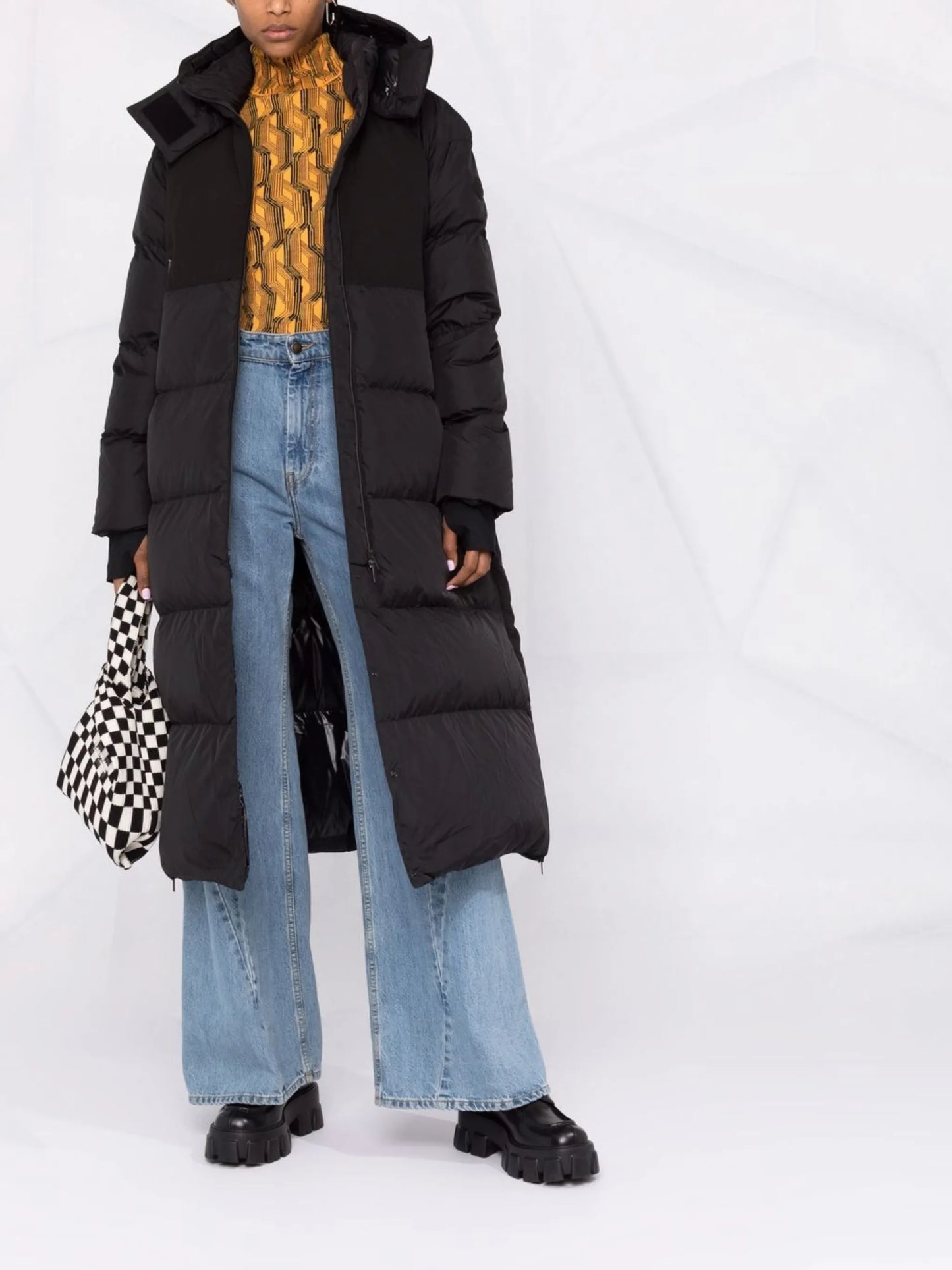 Heliotrope long down coat
