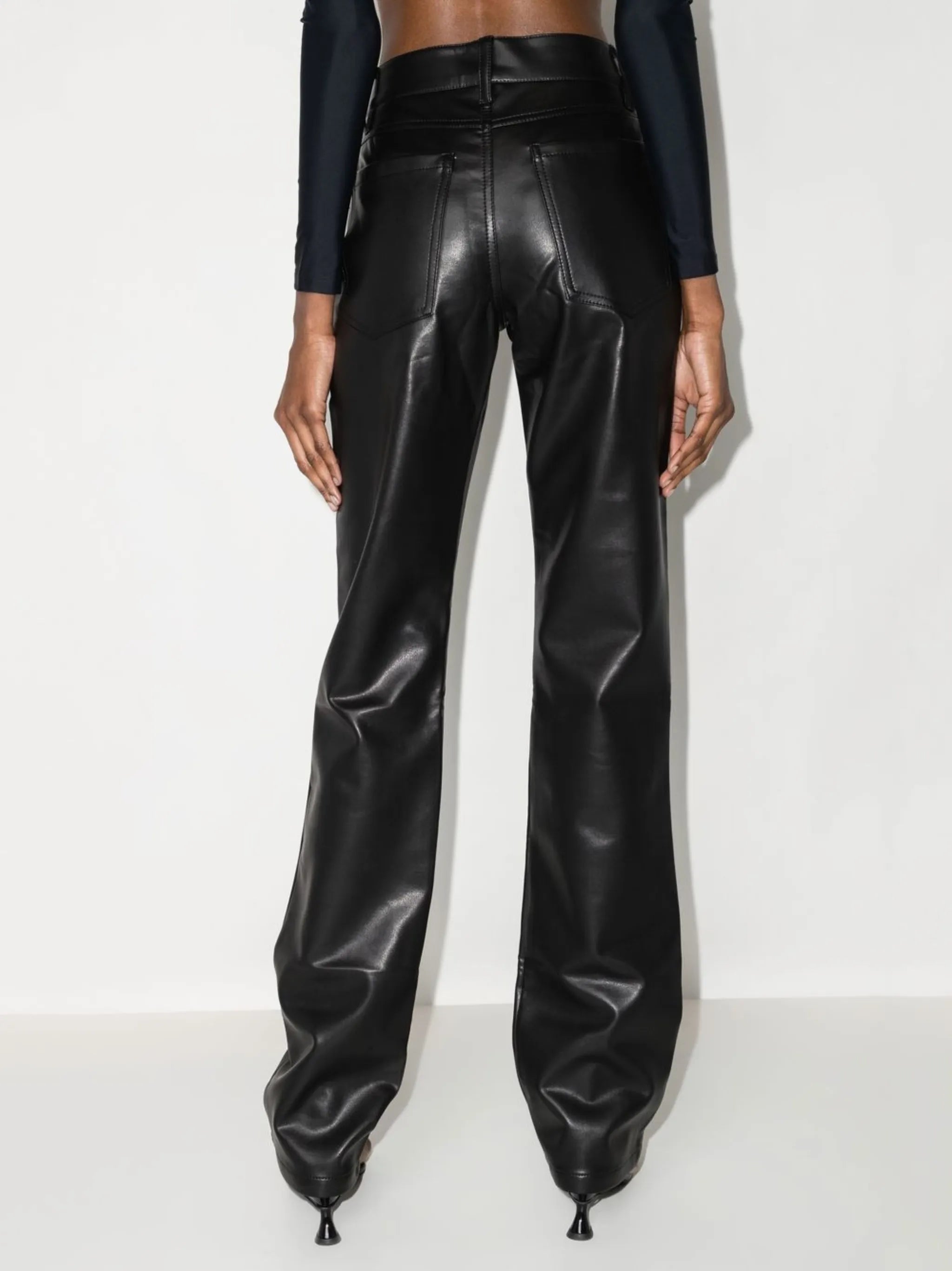 mid-rise straight-leg trousers