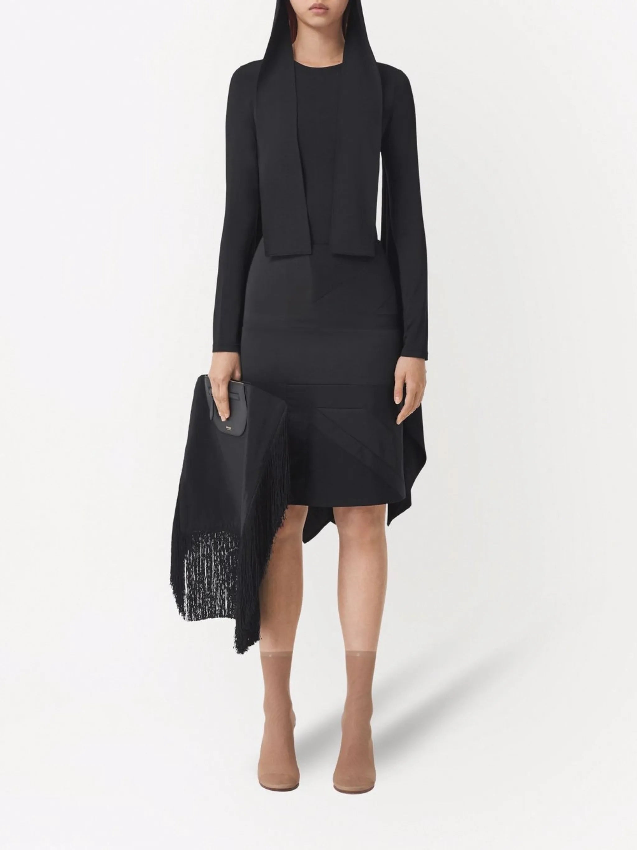 flag drape-detail skirt