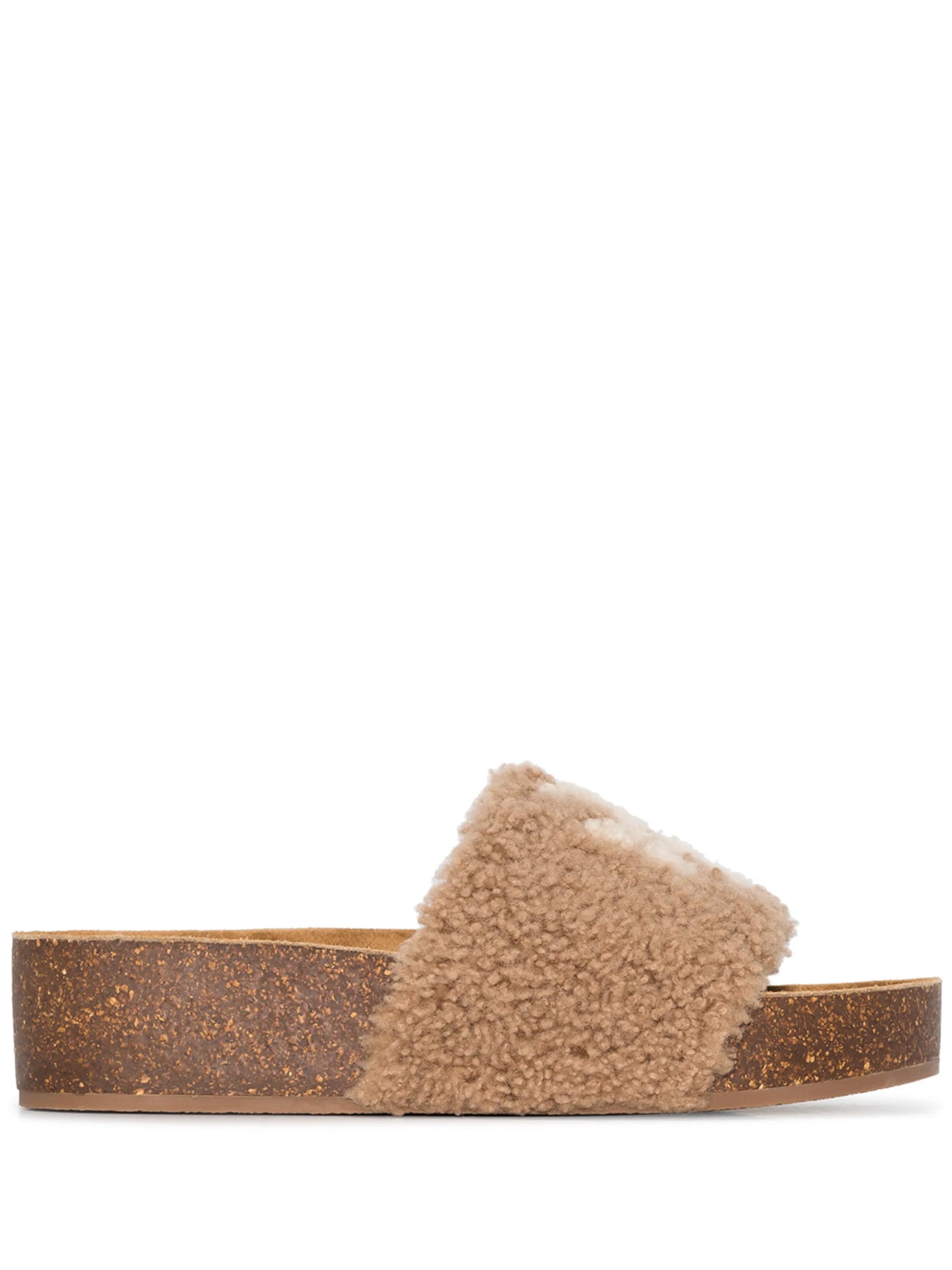 Double T shearling sandals