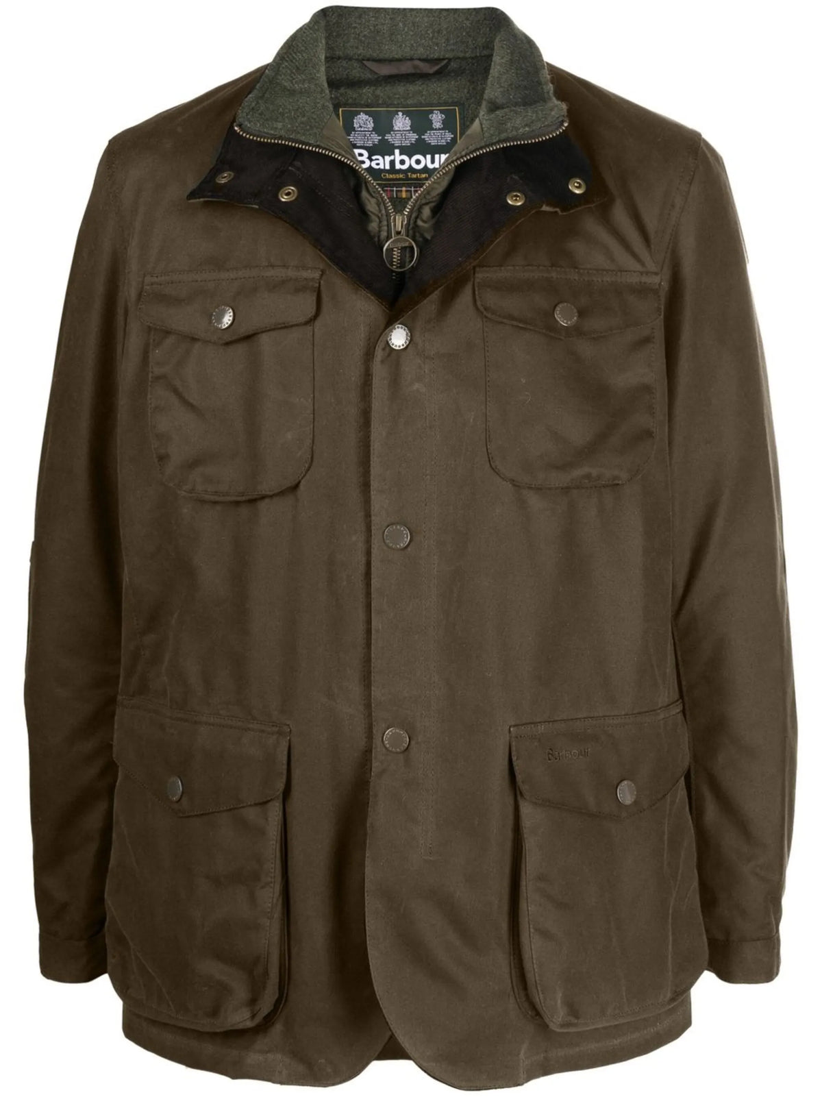 waxed elbow-patch coat