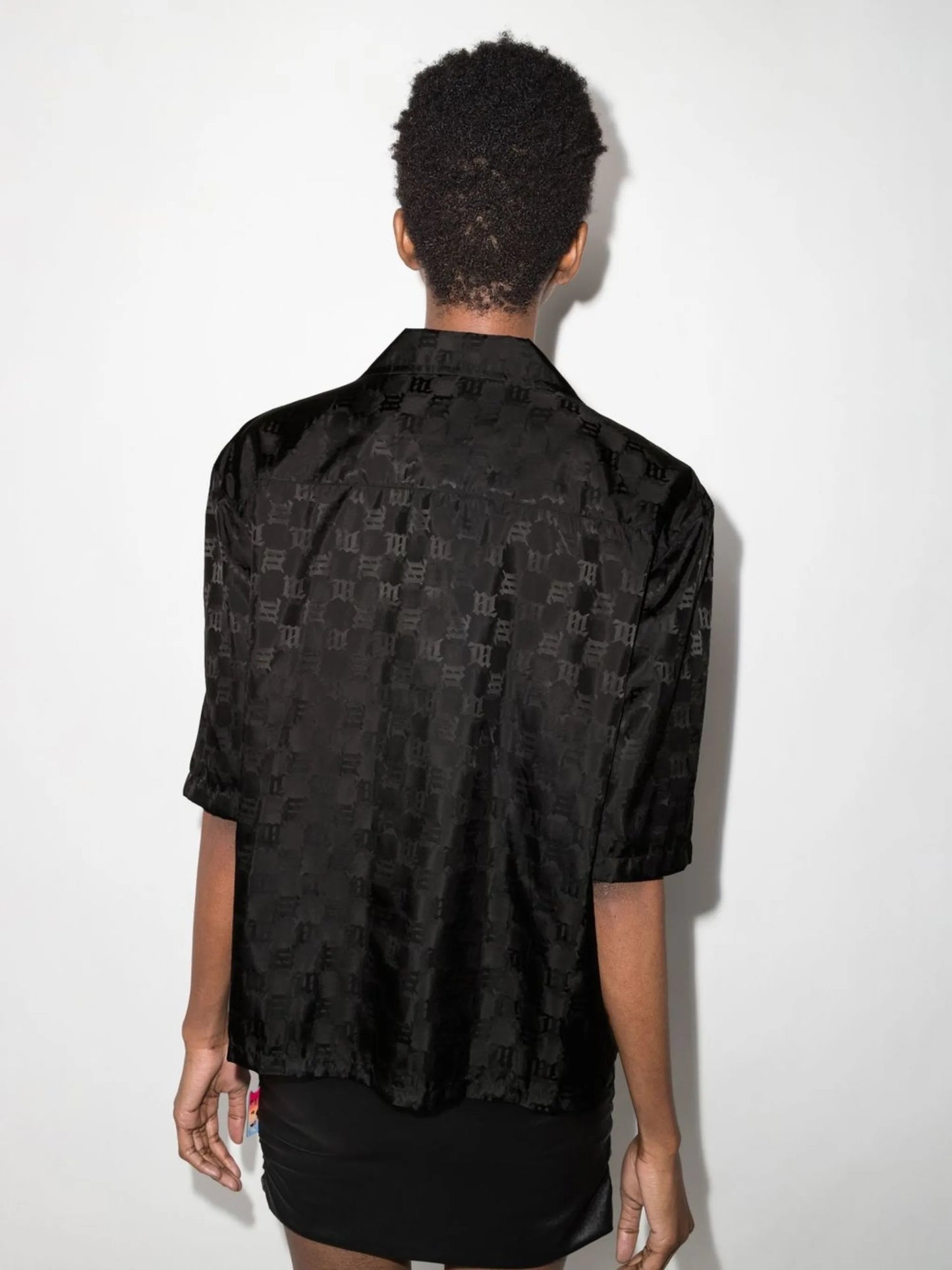 monogram pattern boxy shirt