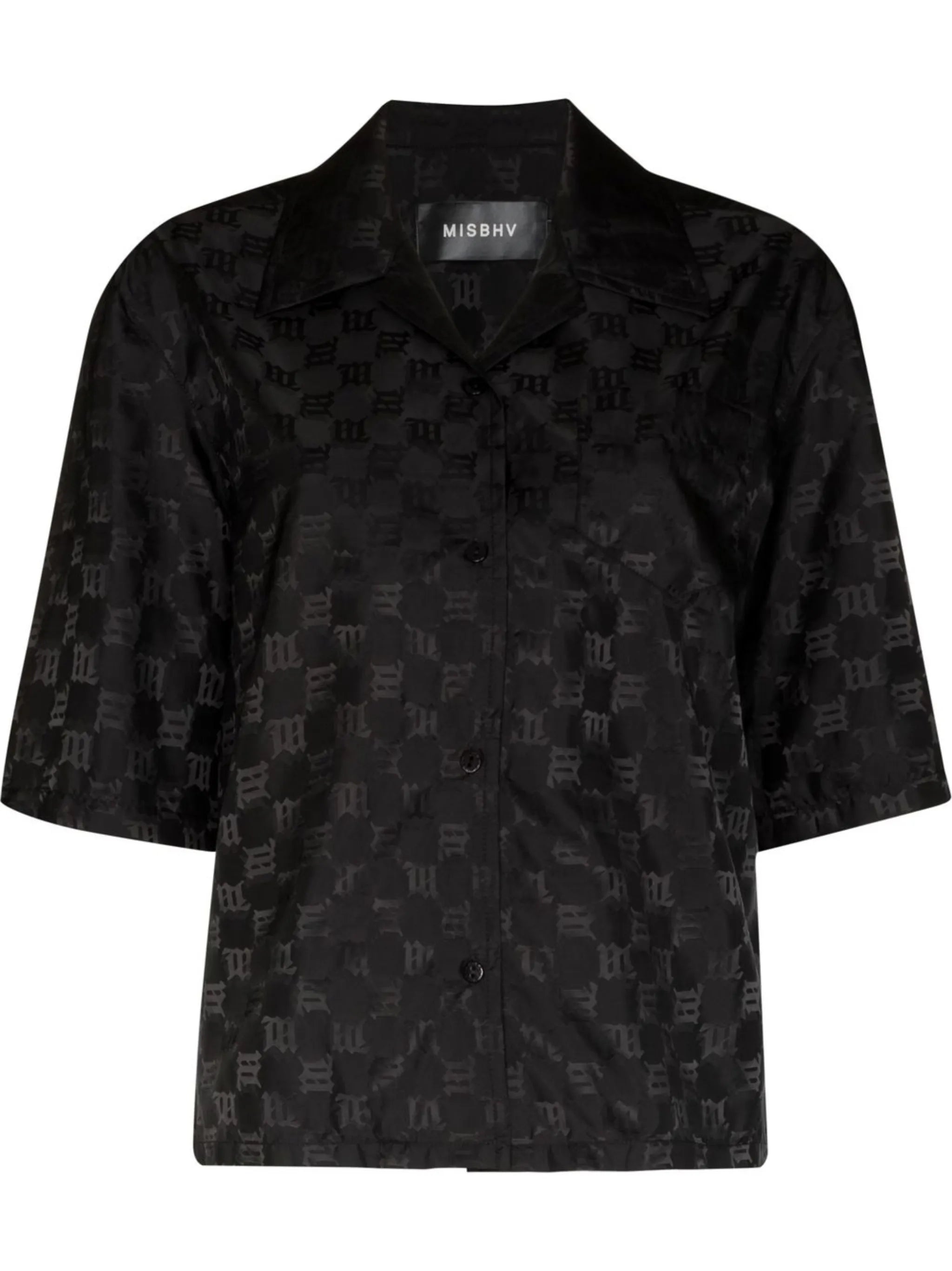 monogram pattern boxy shirt