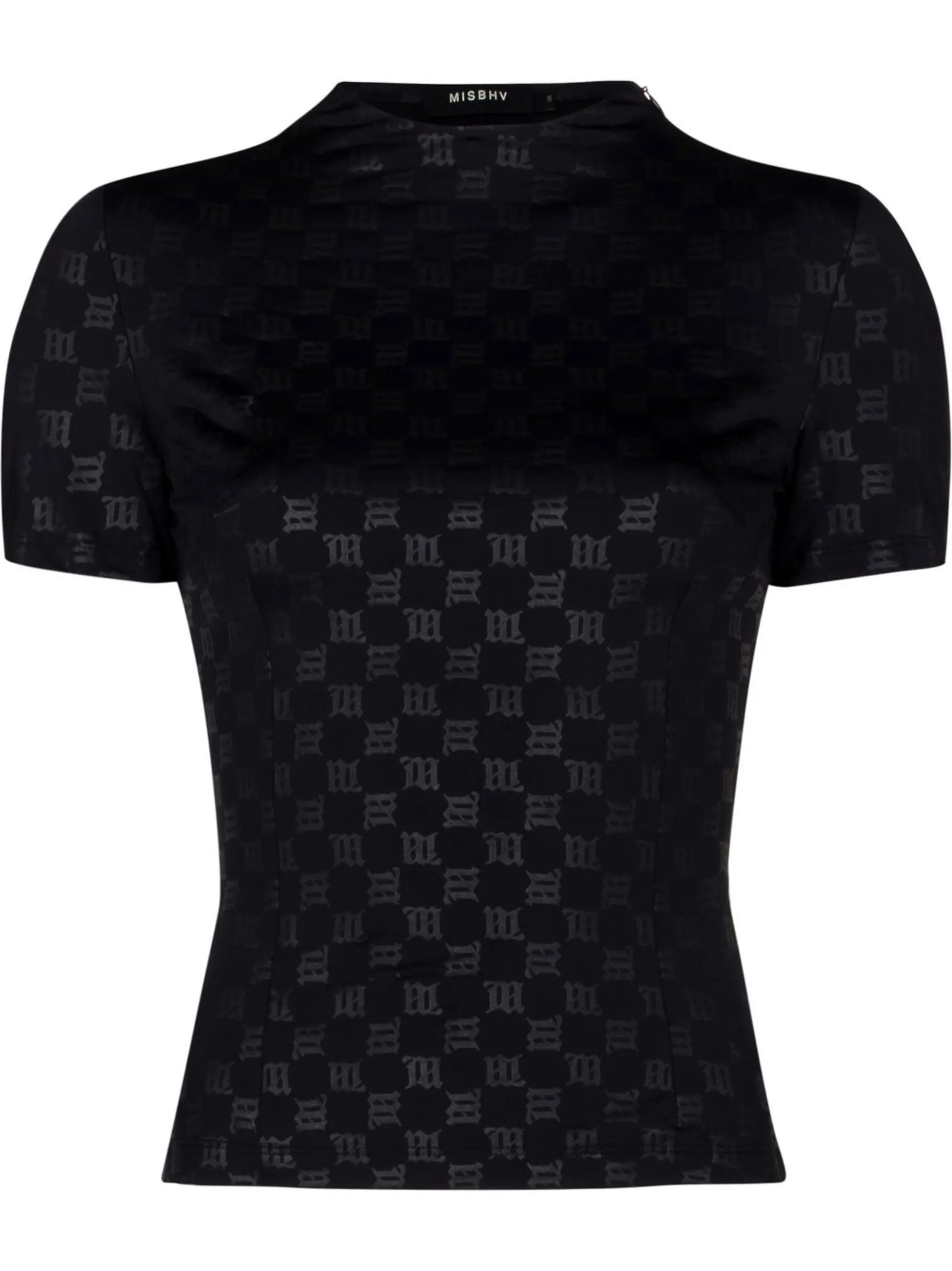 monogram-print gathered T-shirt