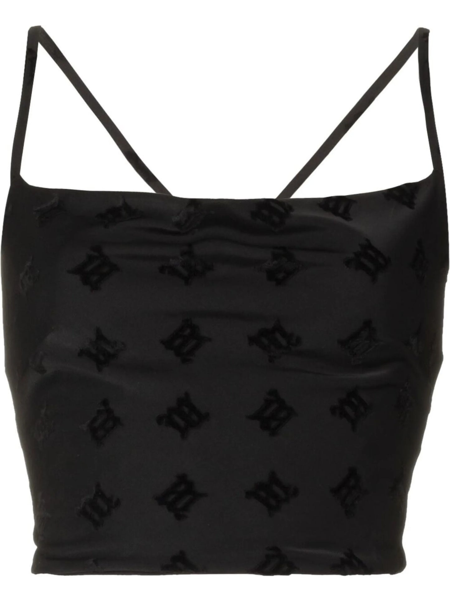 velour monogram cropped top