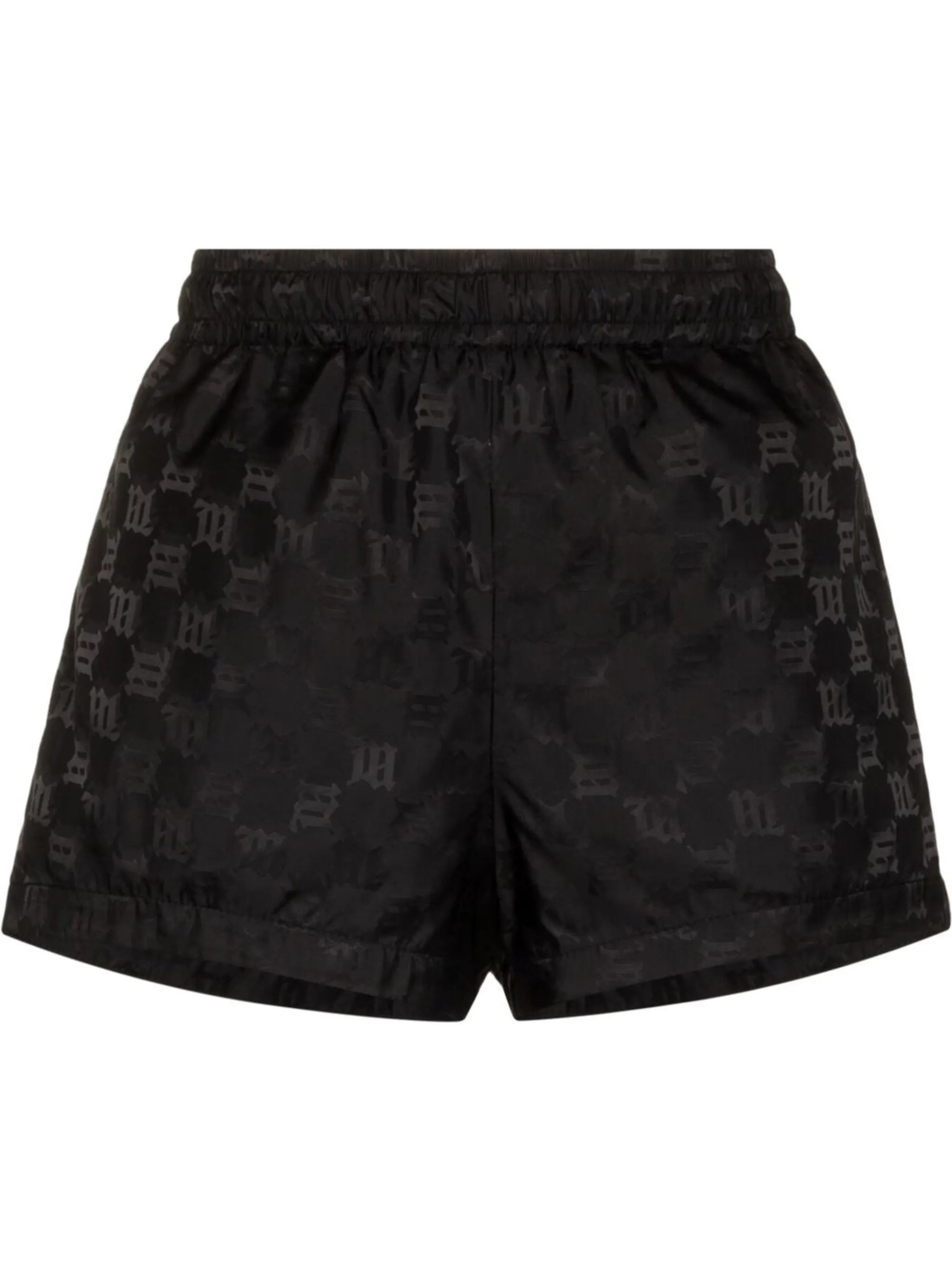 monogram-print elasticated-waistband shorts