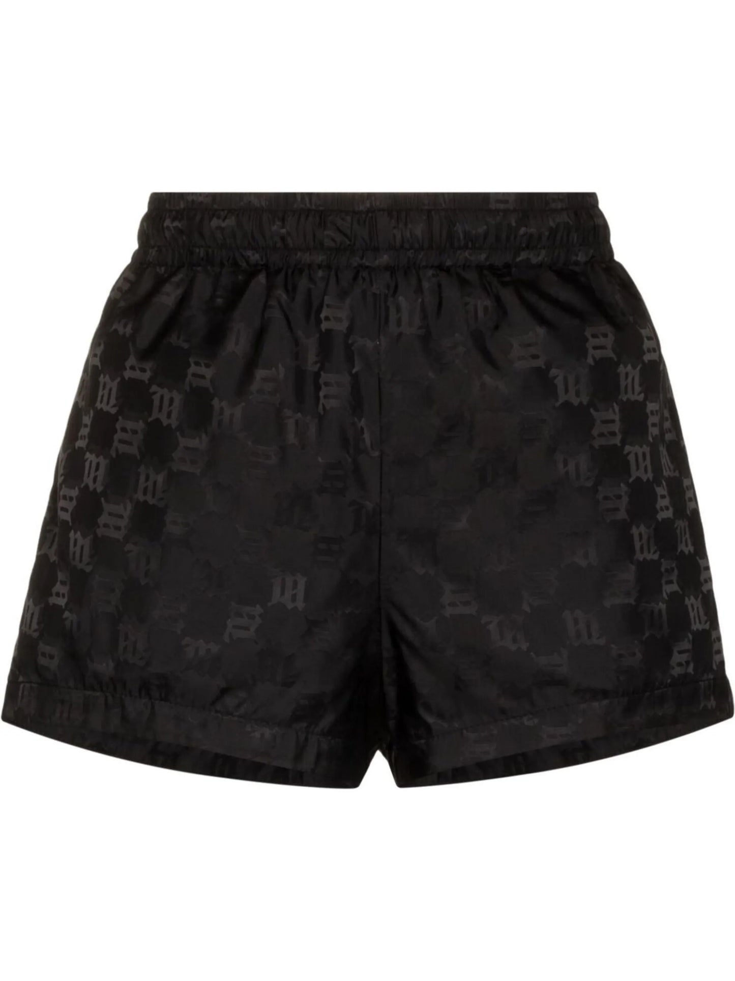 monogram-print elasticated-waistband shorts