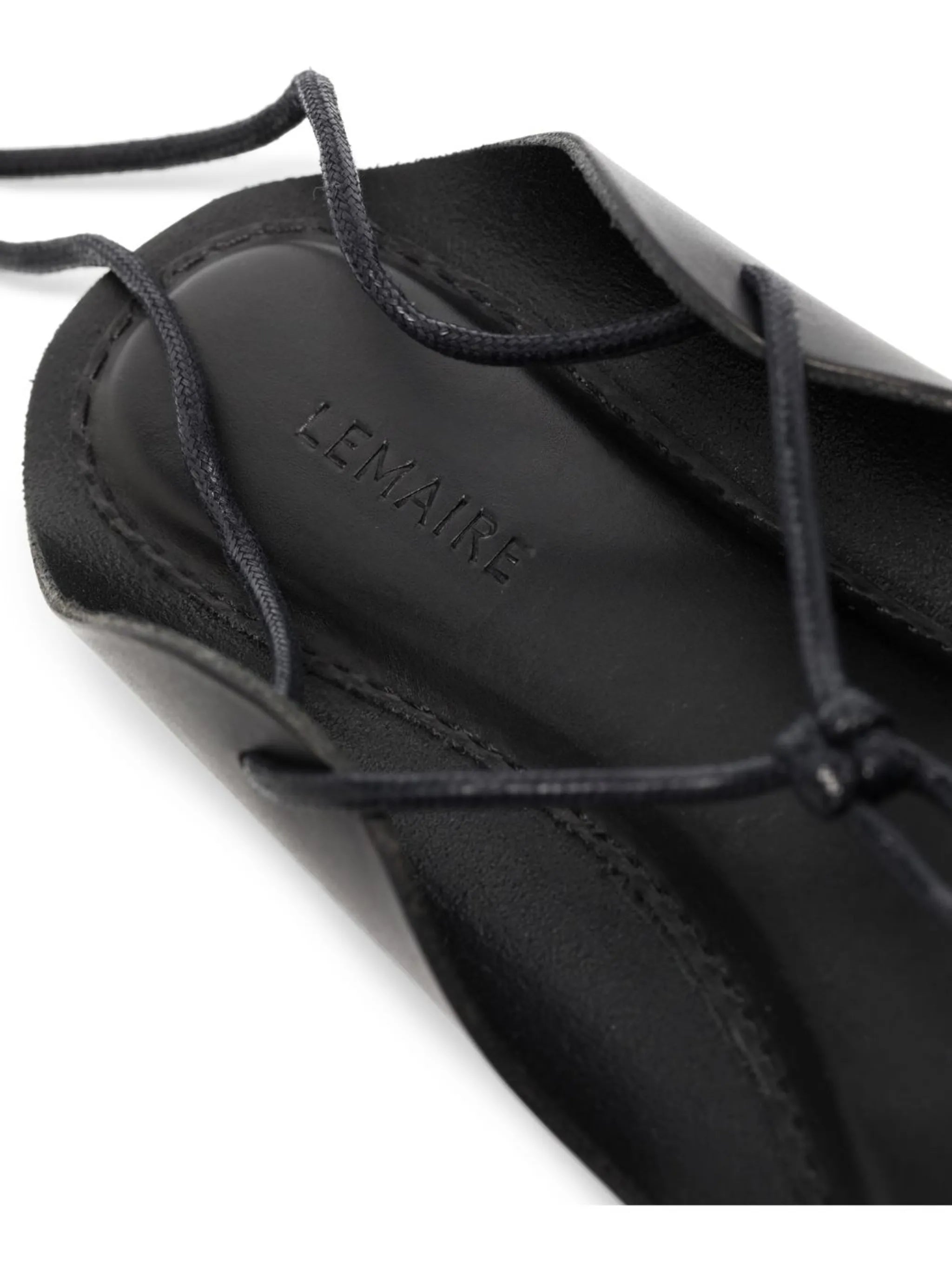 tie-fastened leather sandals
