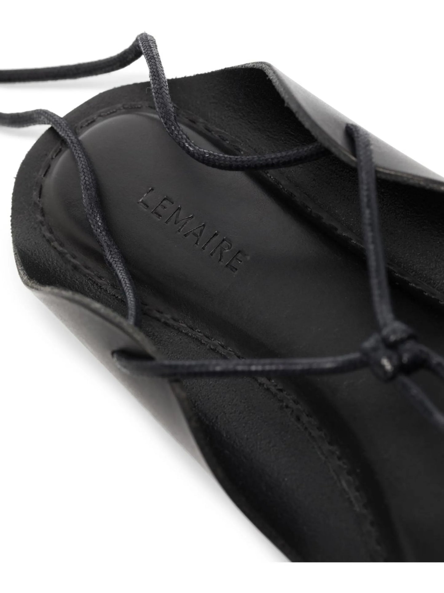 tie-fastened leather sandals