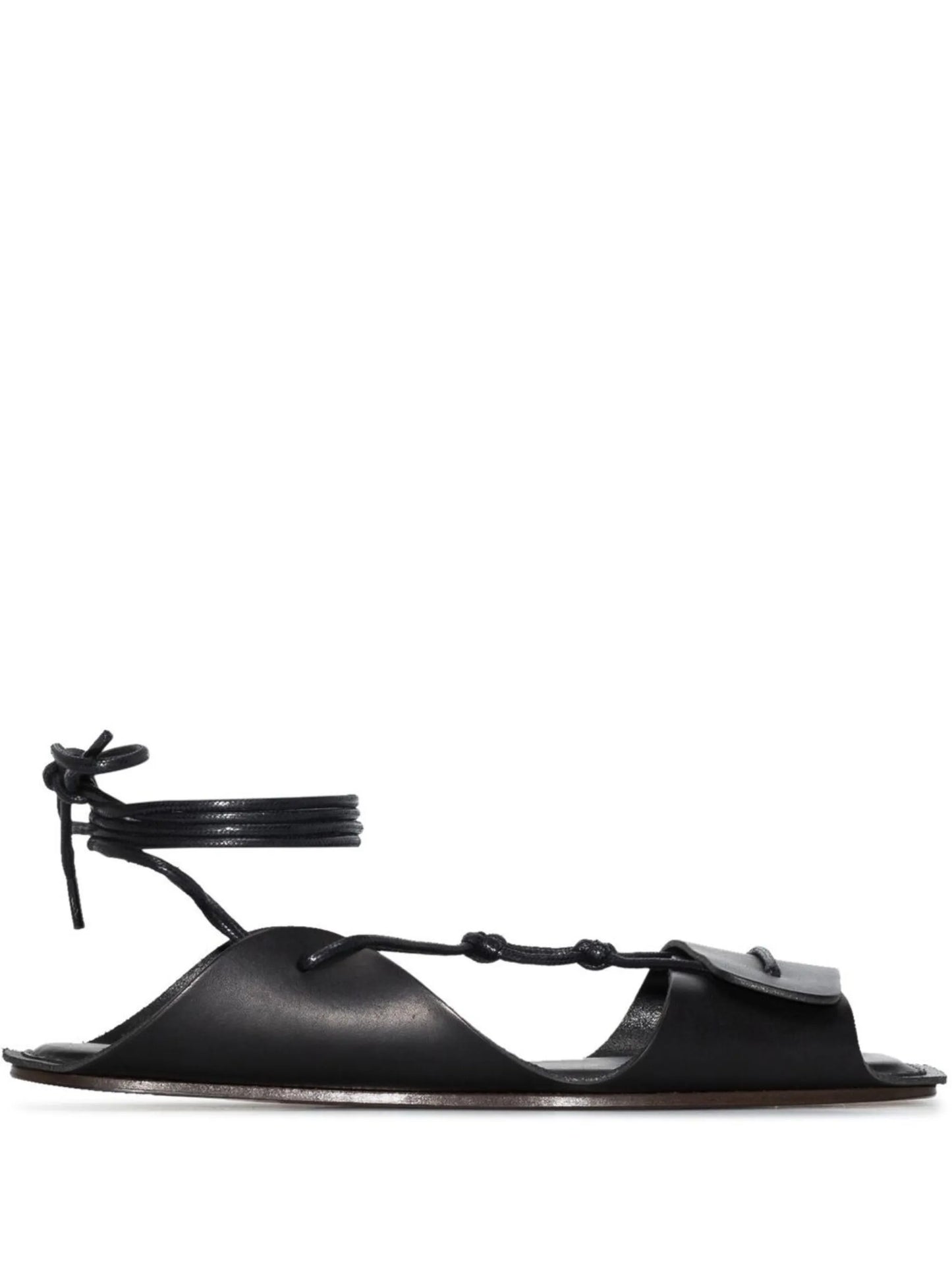 tie-fastened leather sandals