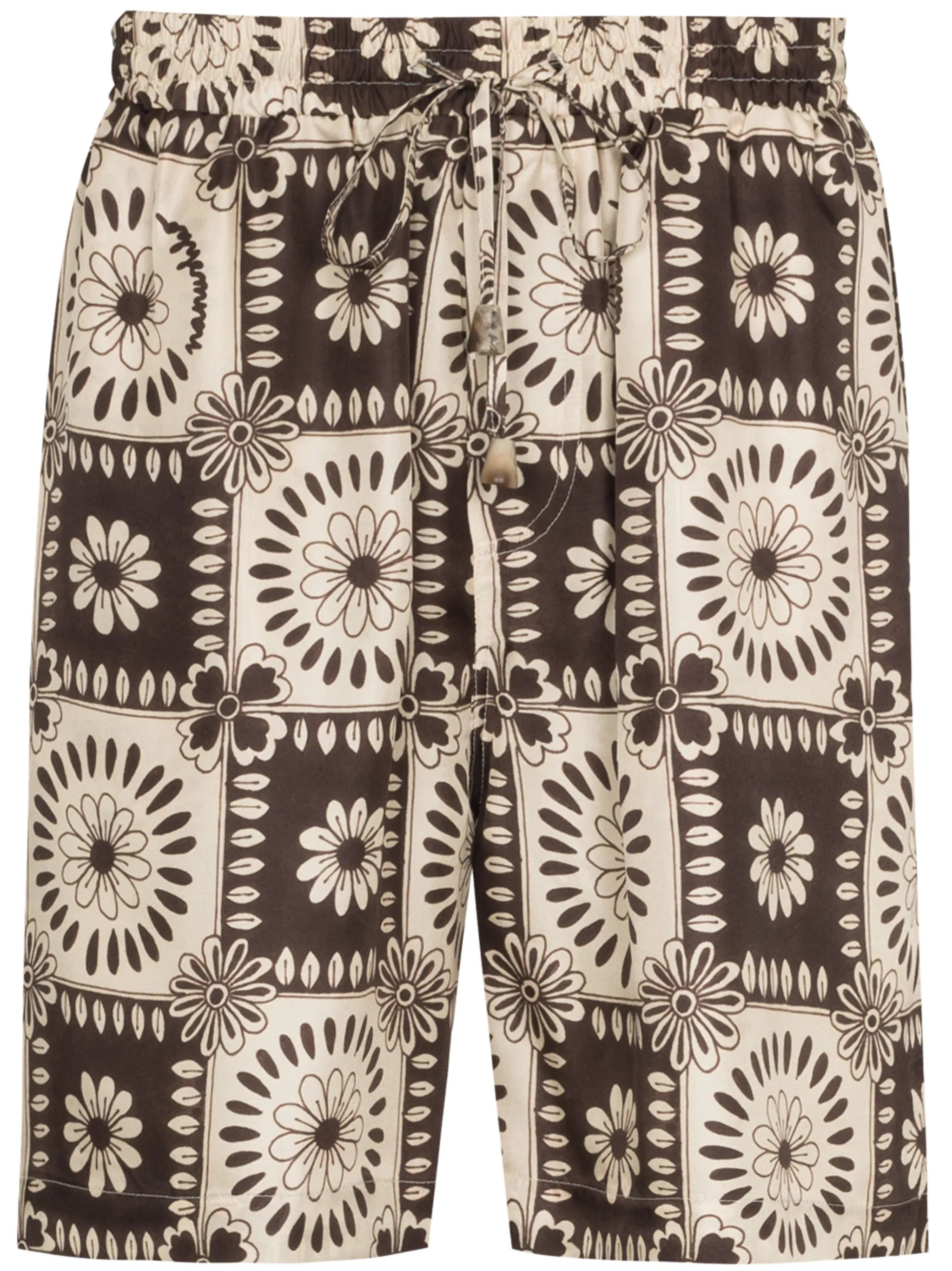 tile-print bermuda shorts