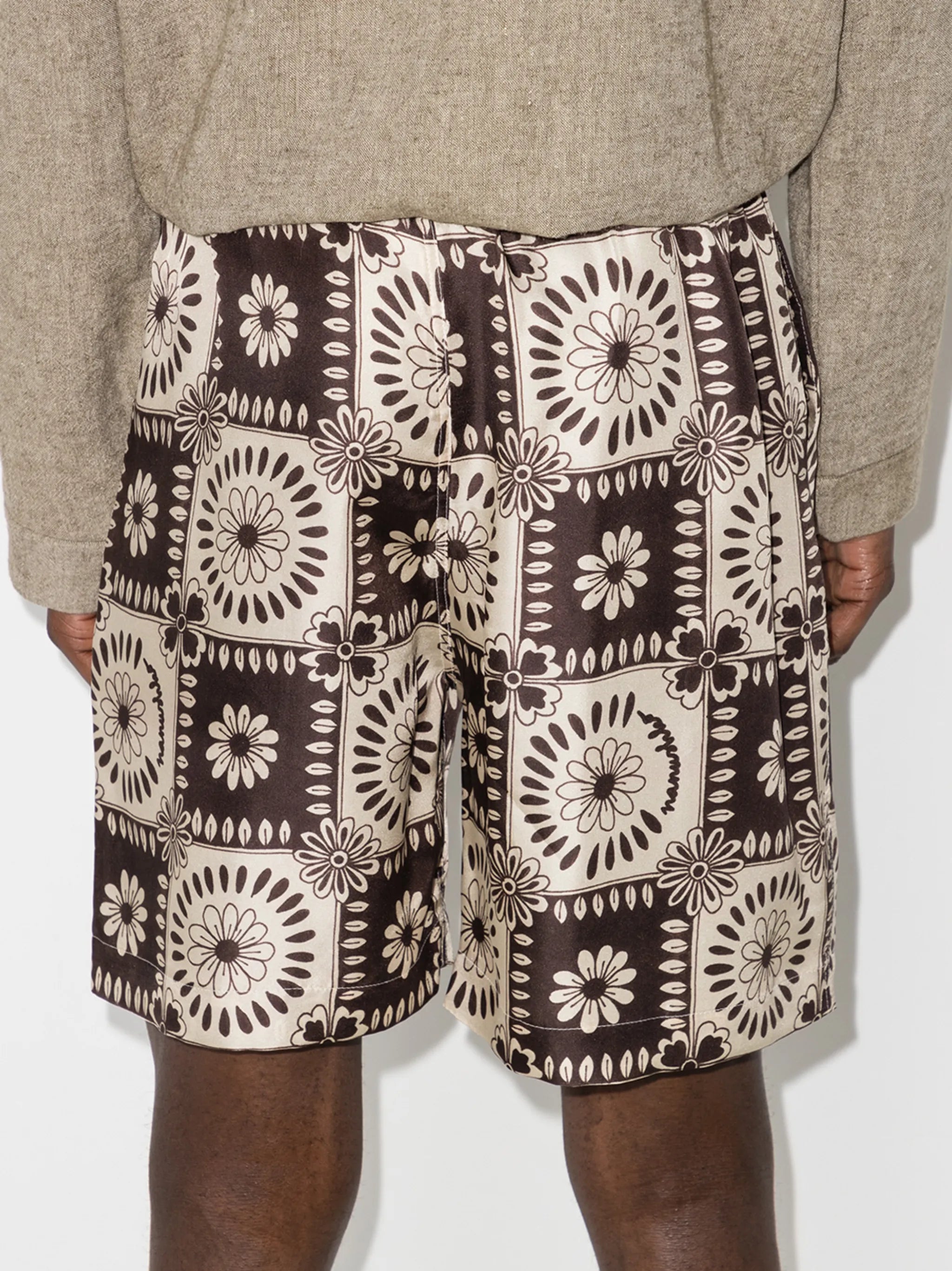 tile-print bermuda shorts