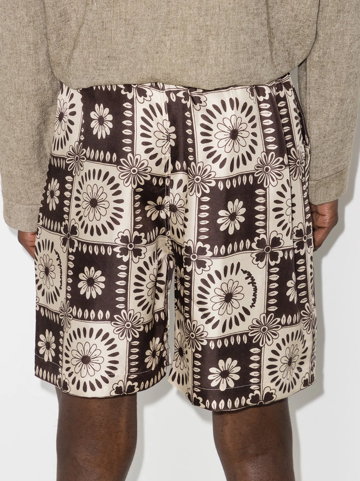 tile-print bermuda shorts