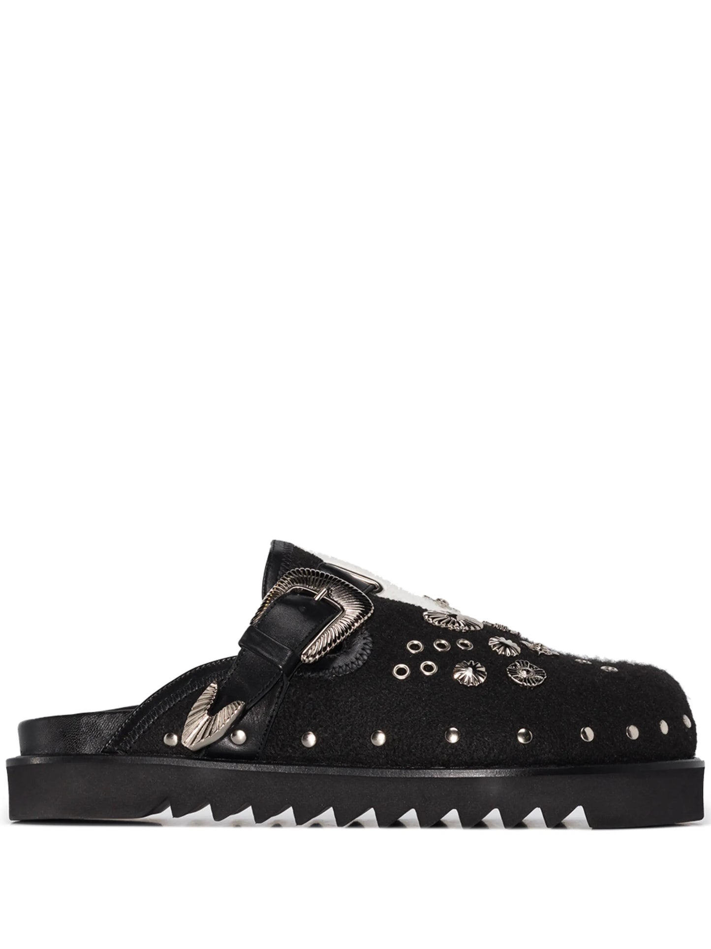 Yin Yang slip-on mules