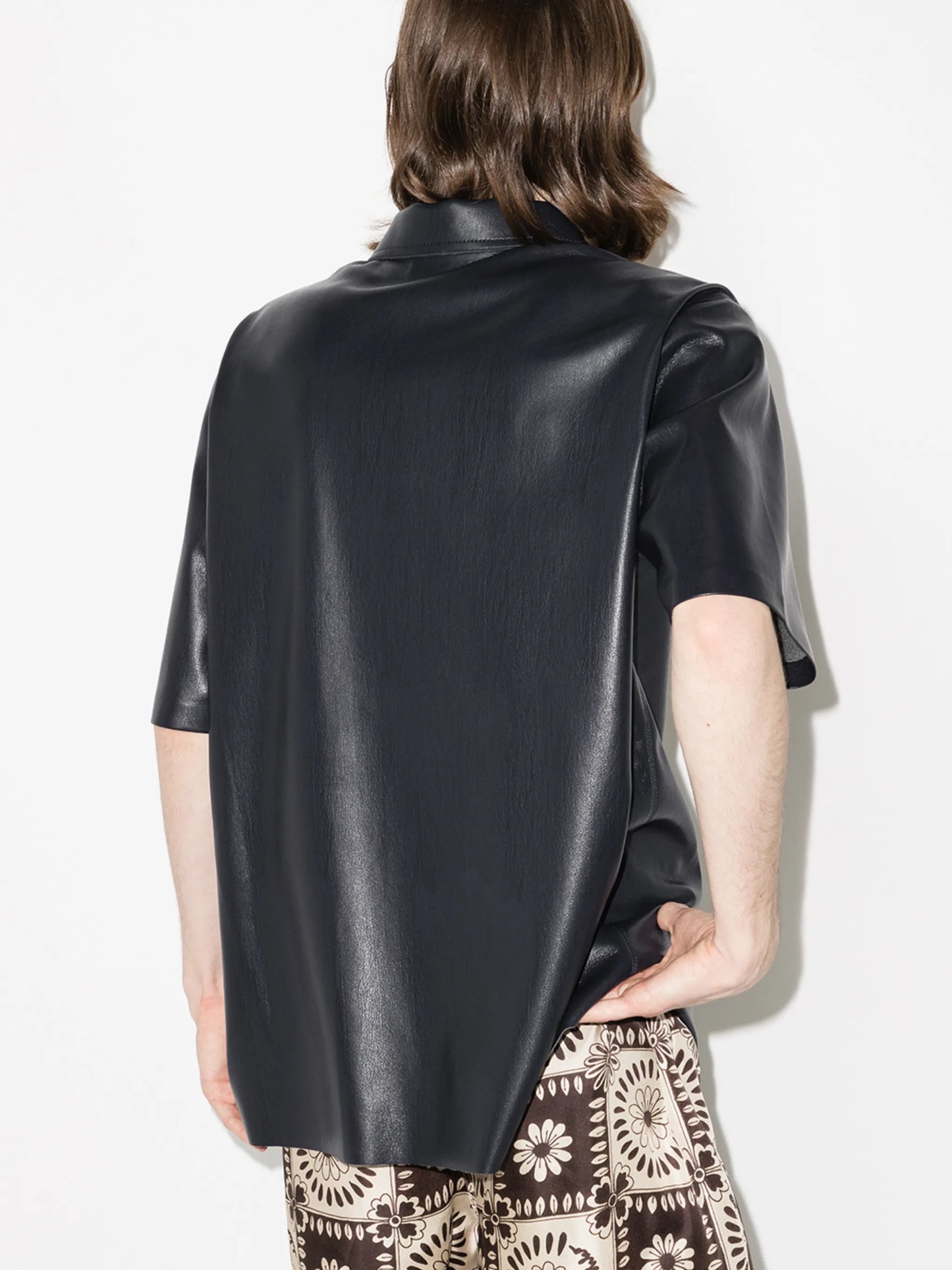 Bodil faux-leather shirt