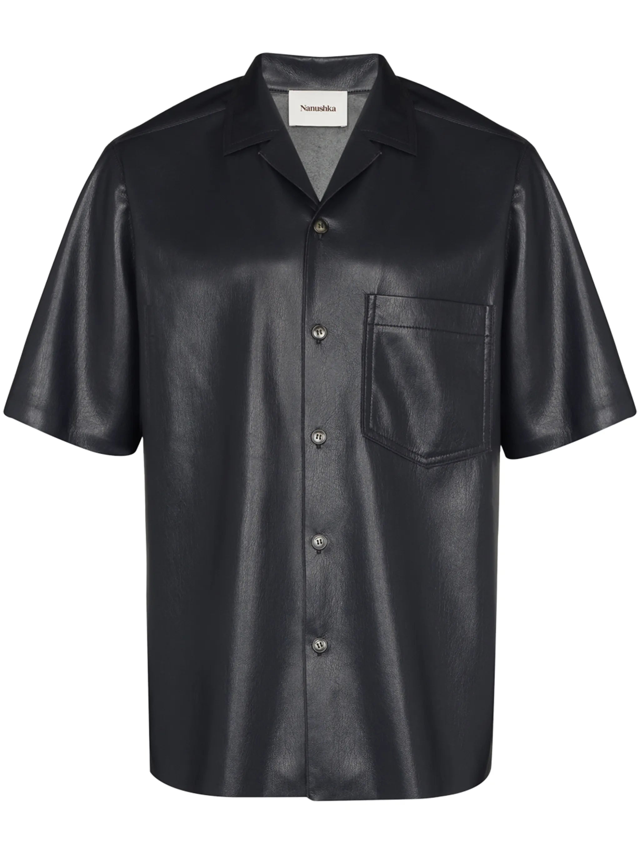 Bodil faux-leather shirt