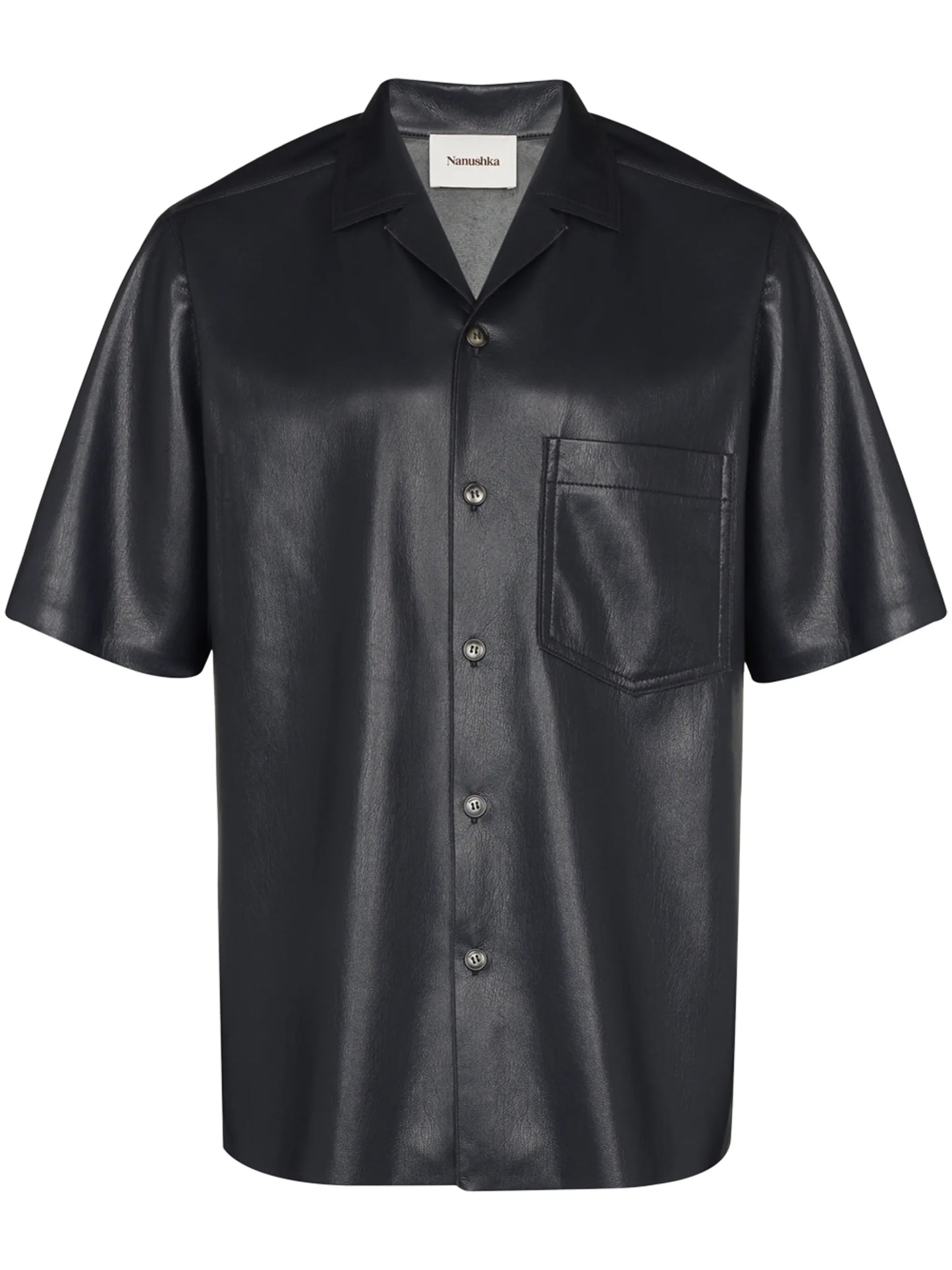Bodil faux-leather shirt