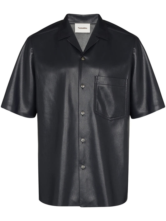 Bodil faux-leather shirt
