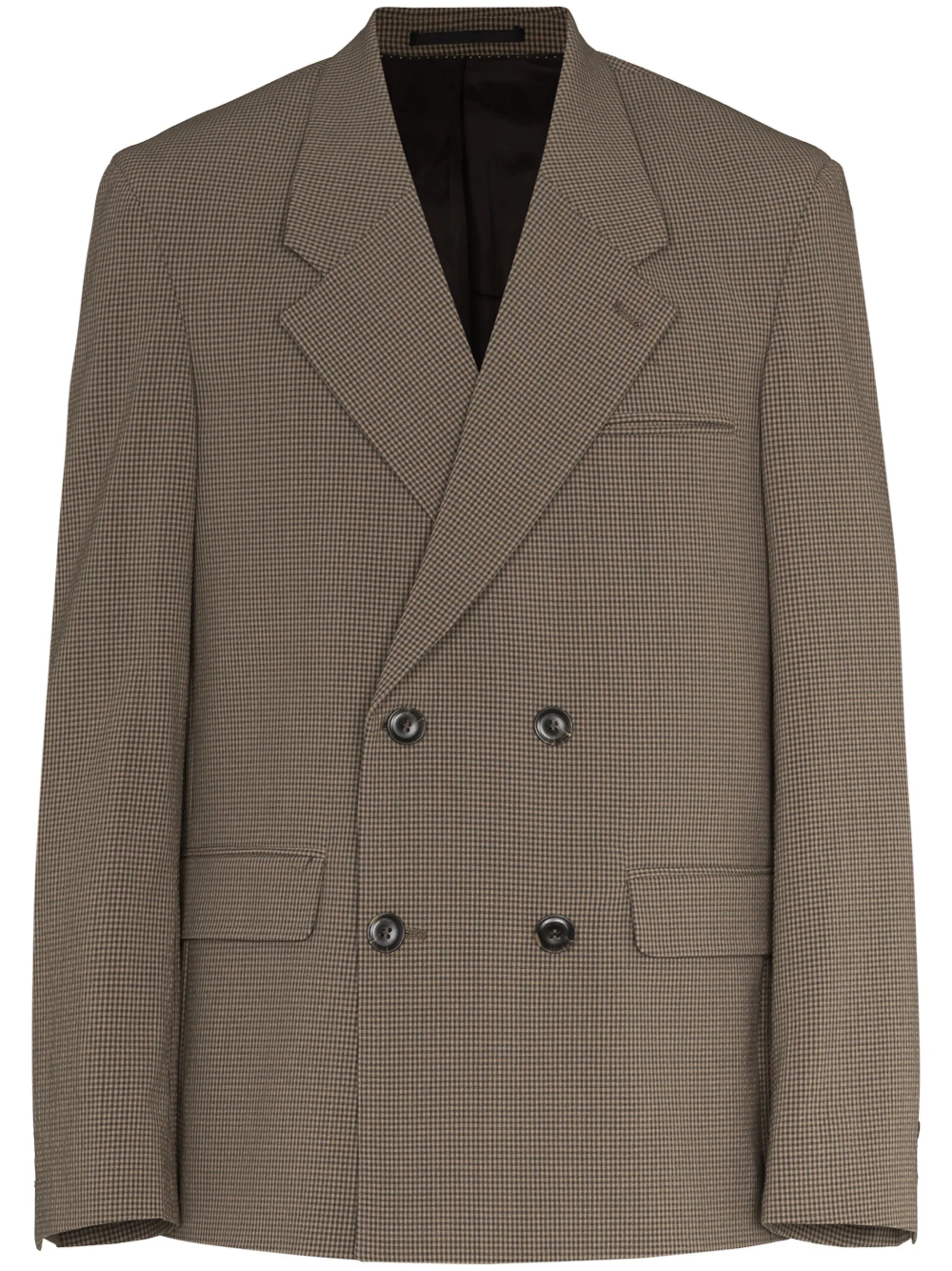 double-breasted check blazer