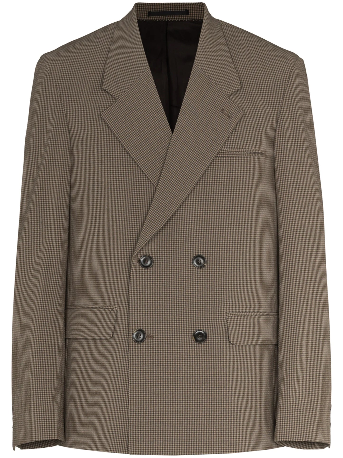 double-breasted check blazer