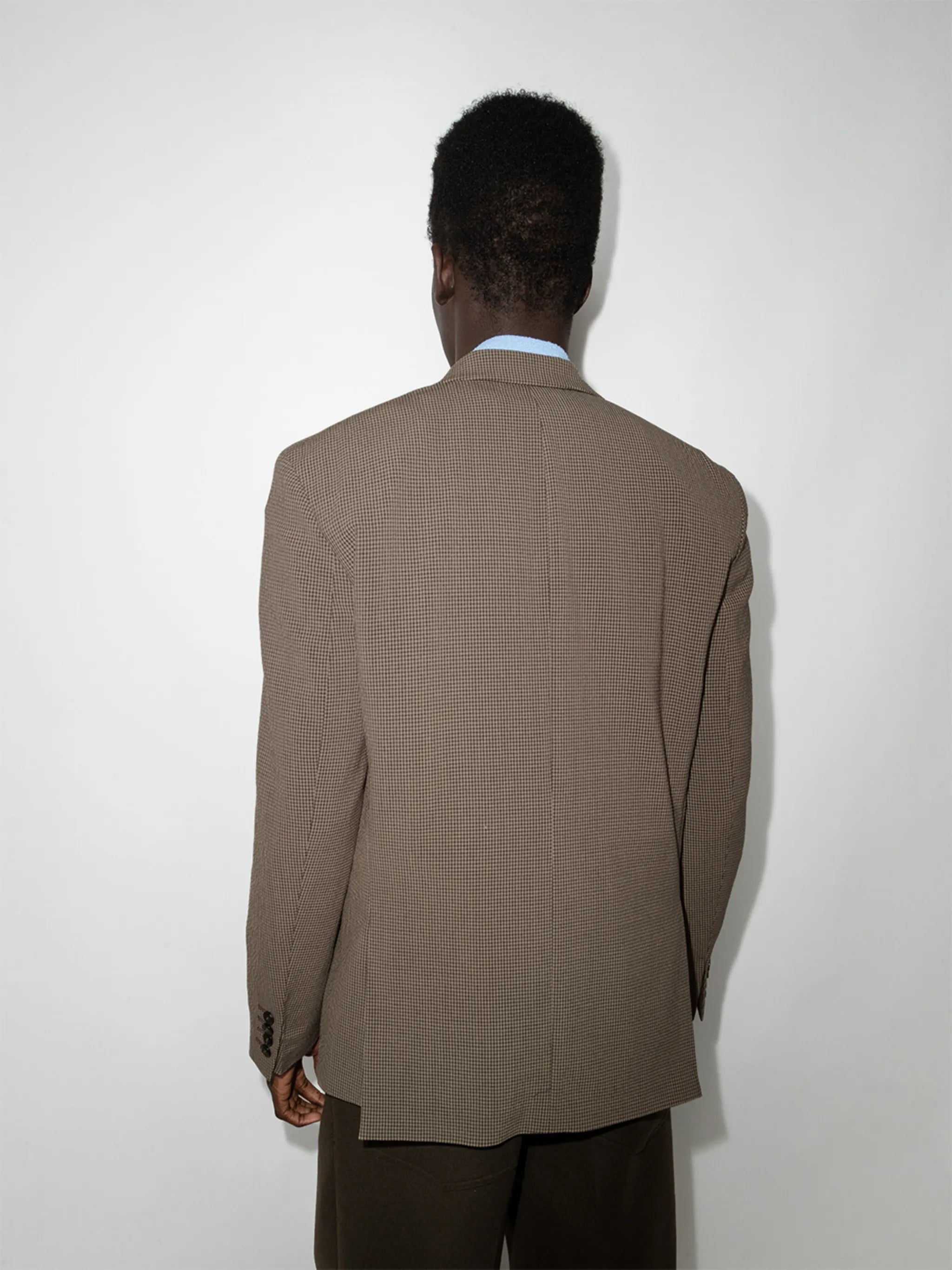 double-breasted check blazer