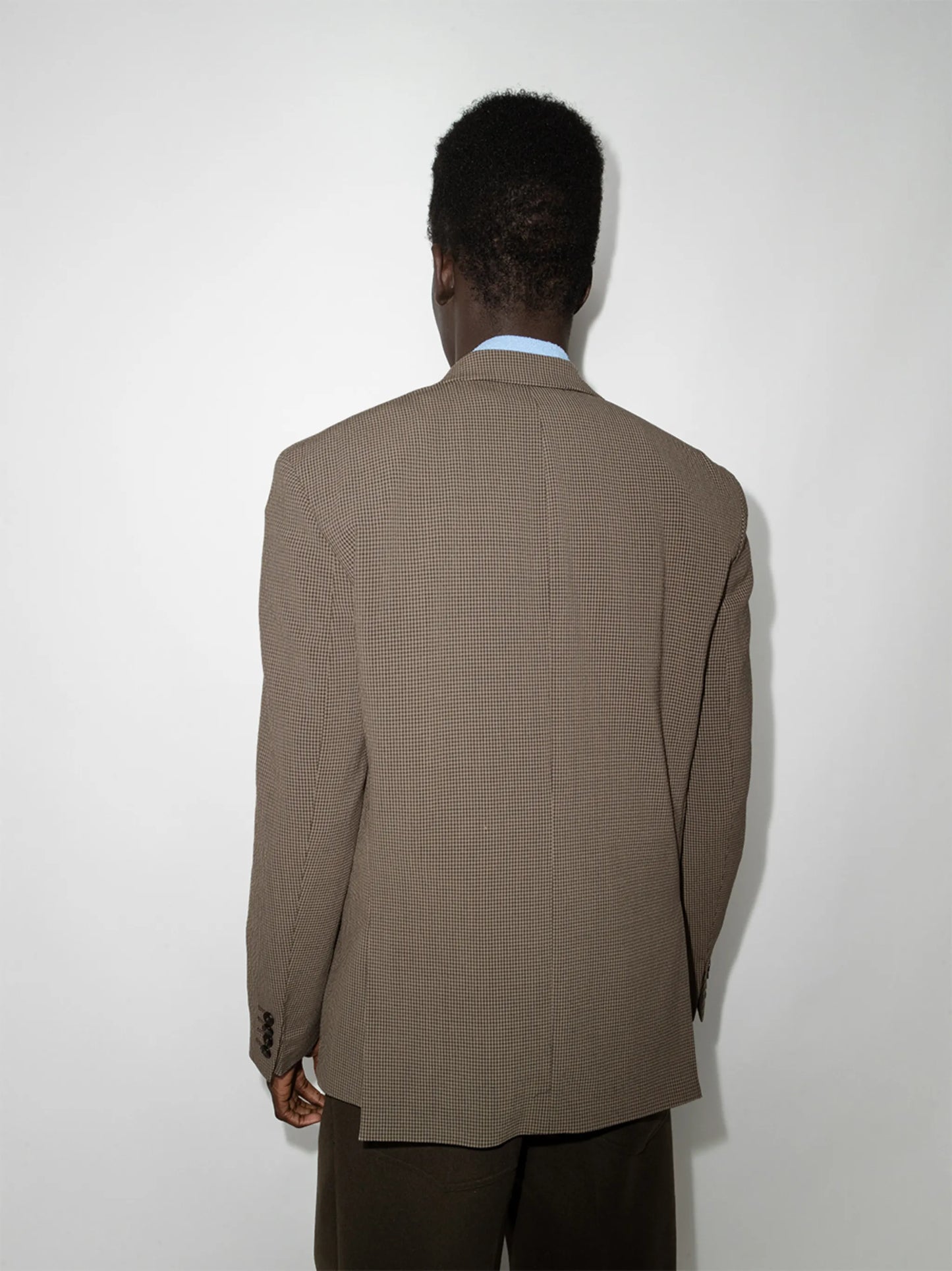 double-breasted check blazer