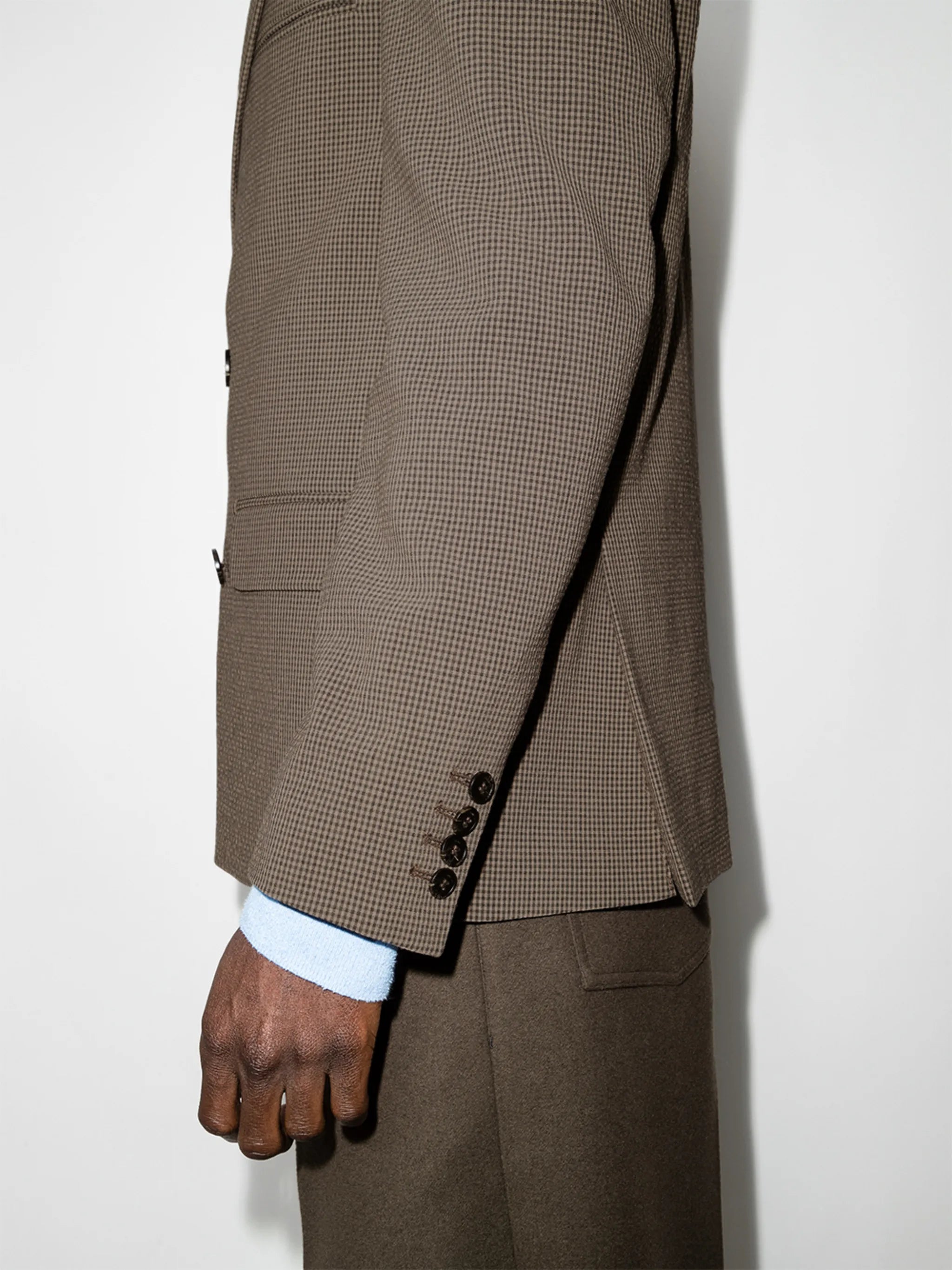 double-breasted check blazer