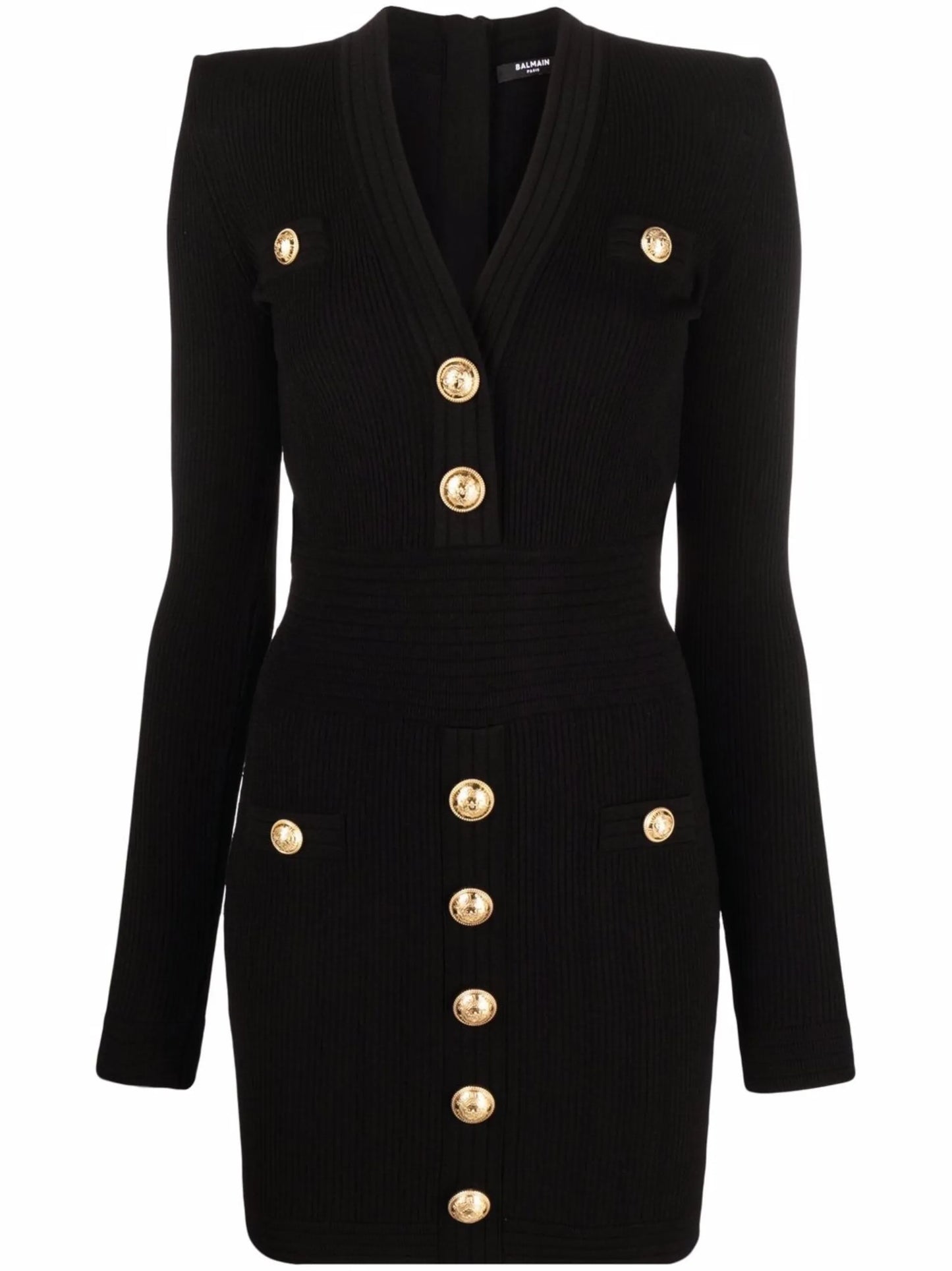 logo-button ribbed mini dress