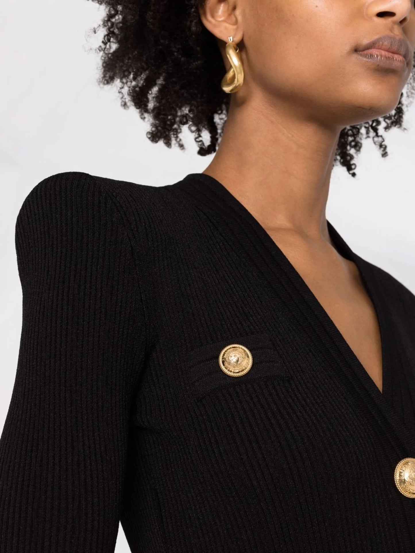 logo-button ribbed mini dress