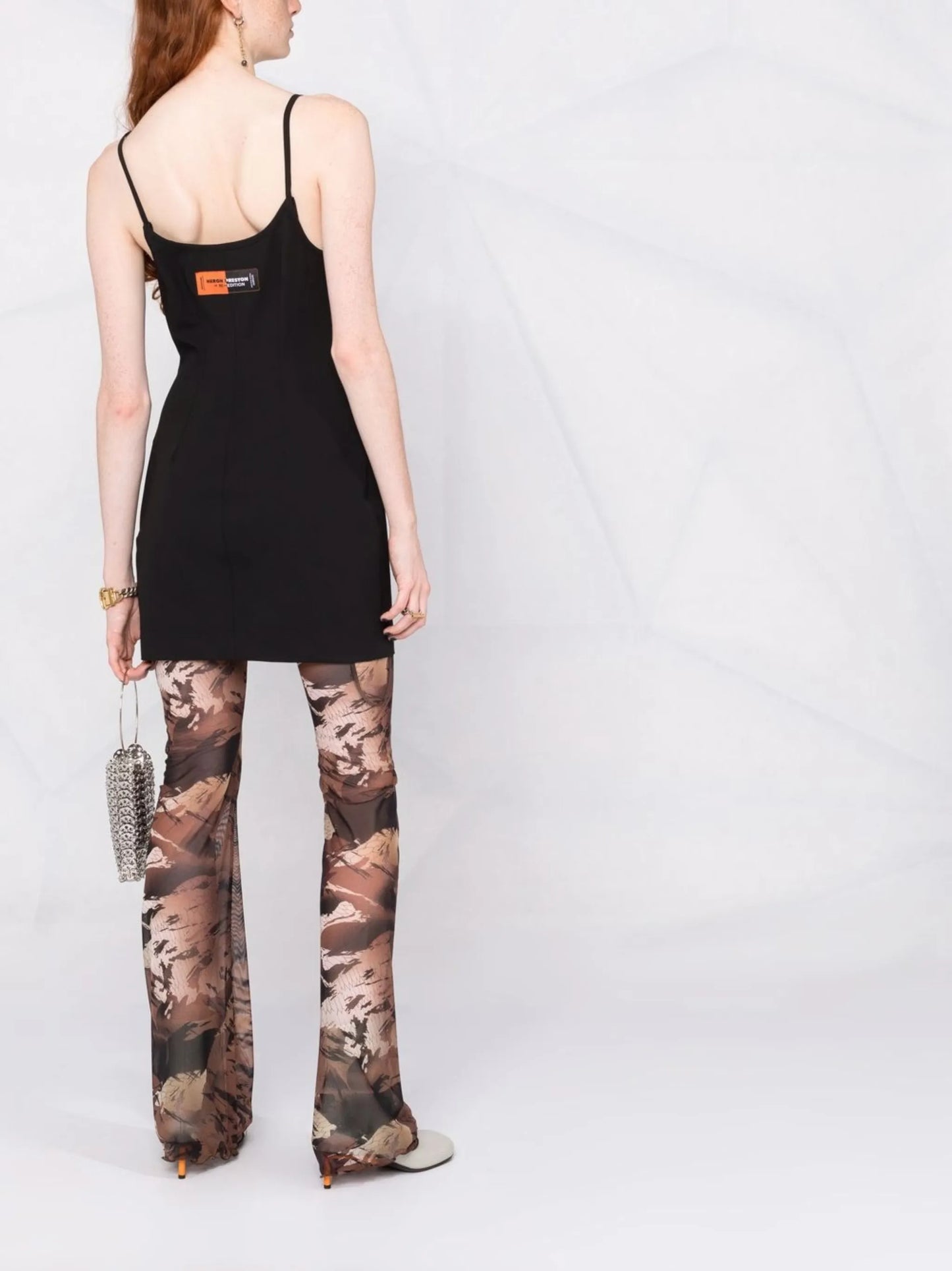 gabardine zipped short dress