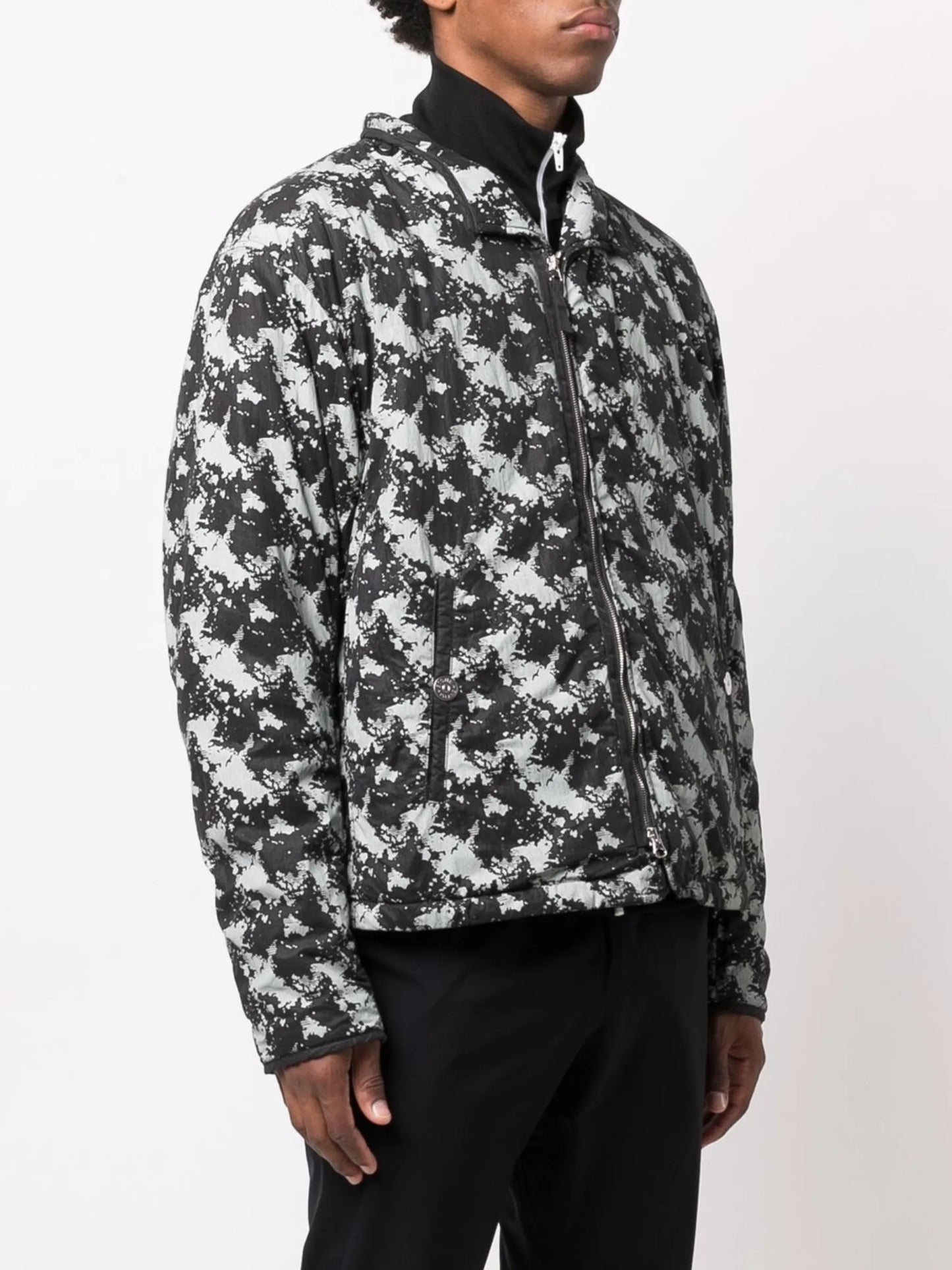 graphic print bomber jacket