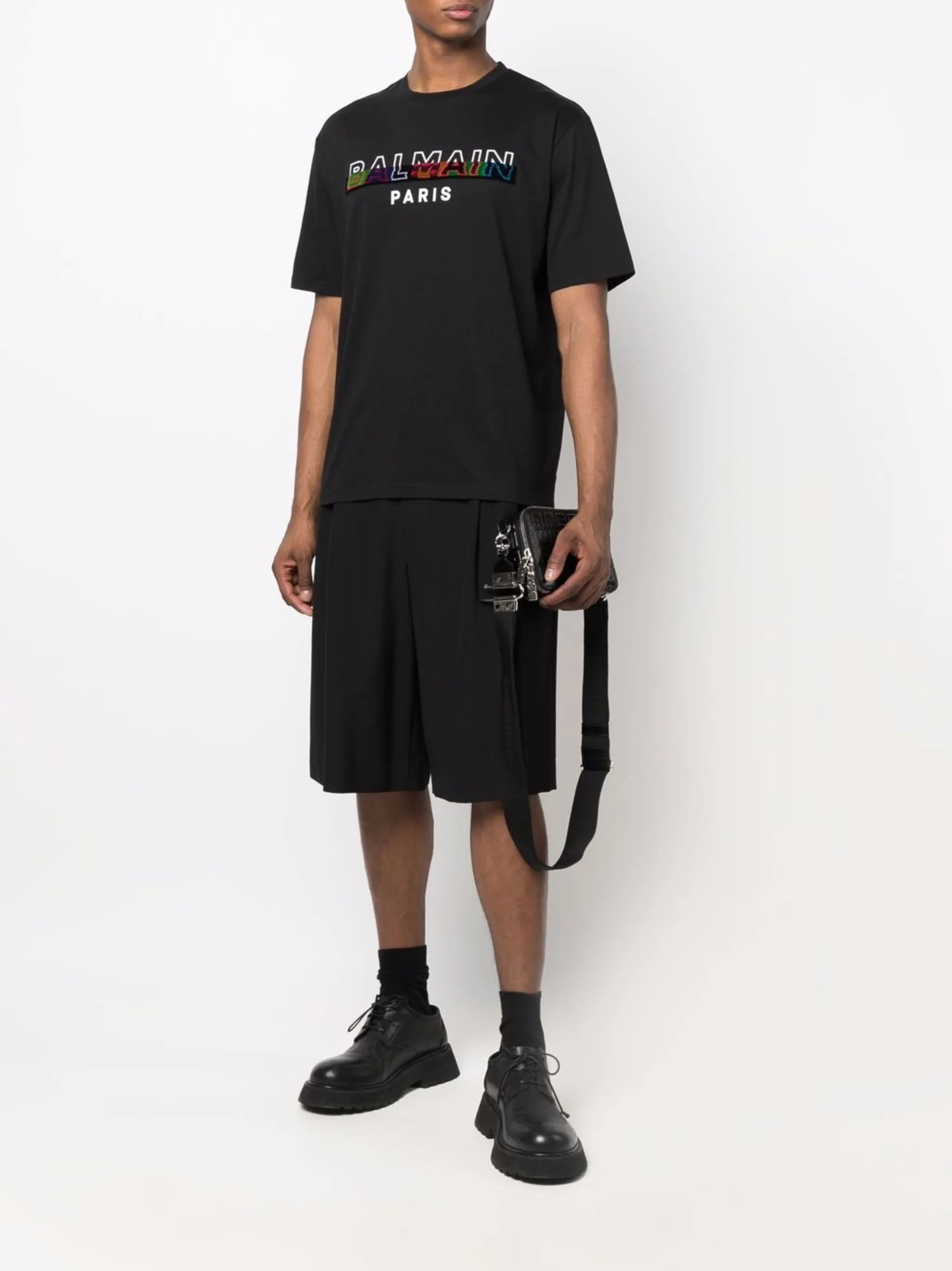 textured-logo T-shirt