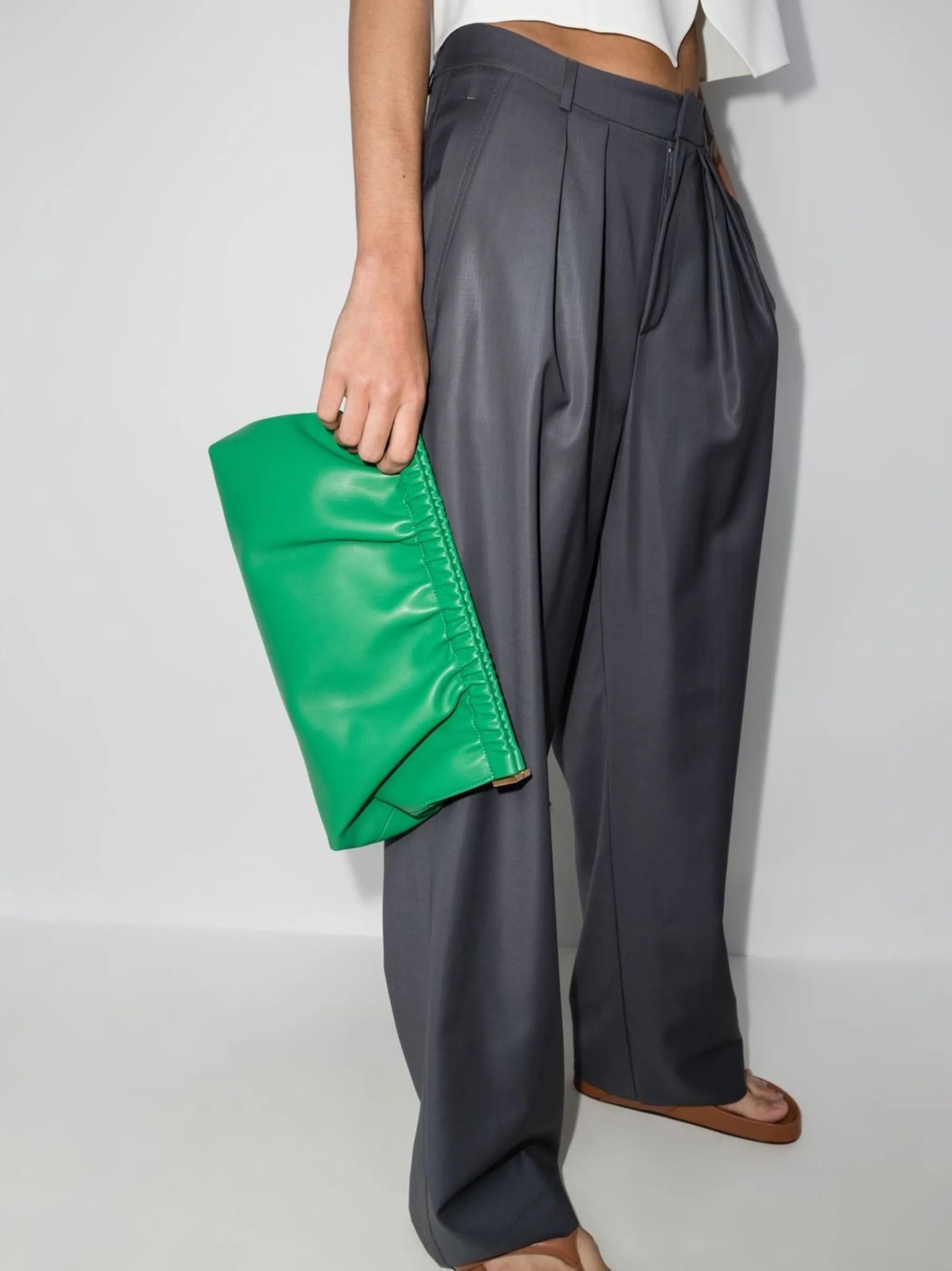 The Bar vegan-leather clutch bag