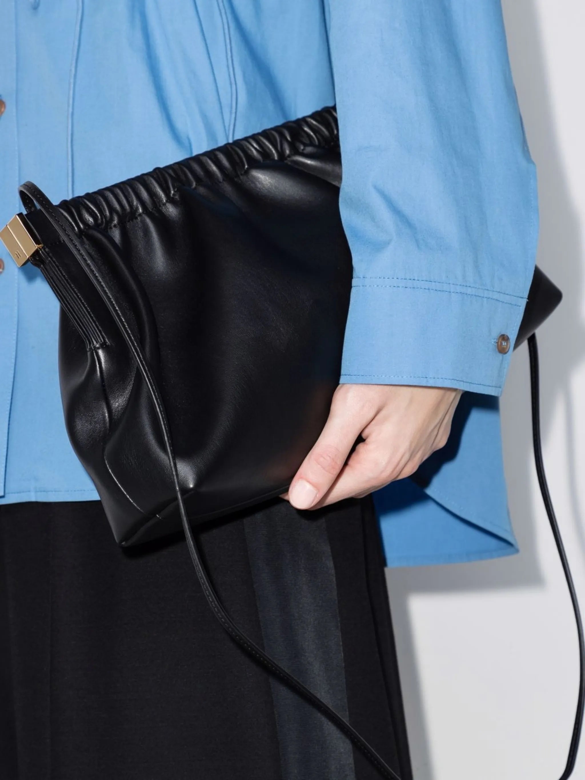 Bar vegan-leather clutch bag