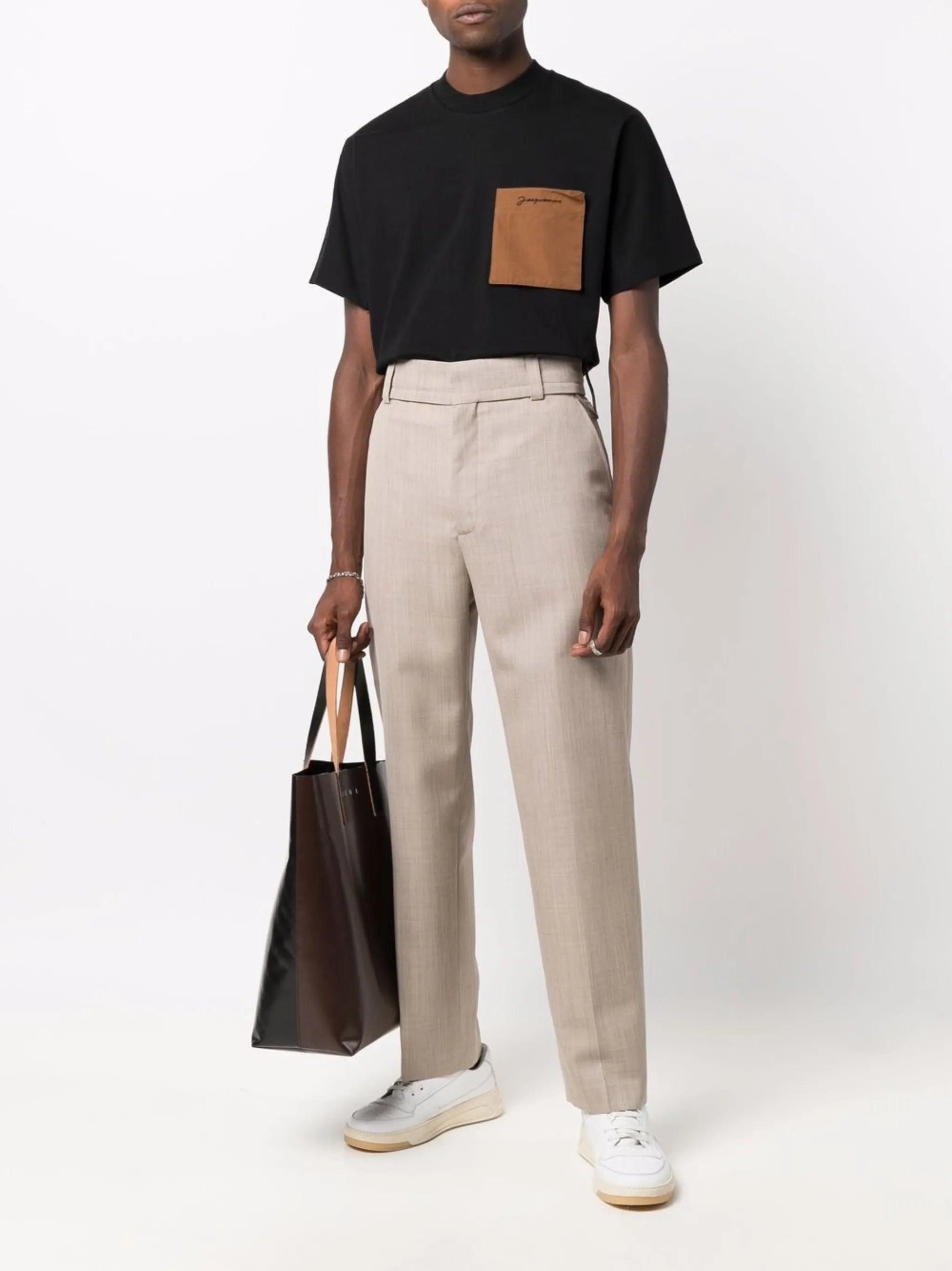 contrasting-panel detail T-shirt