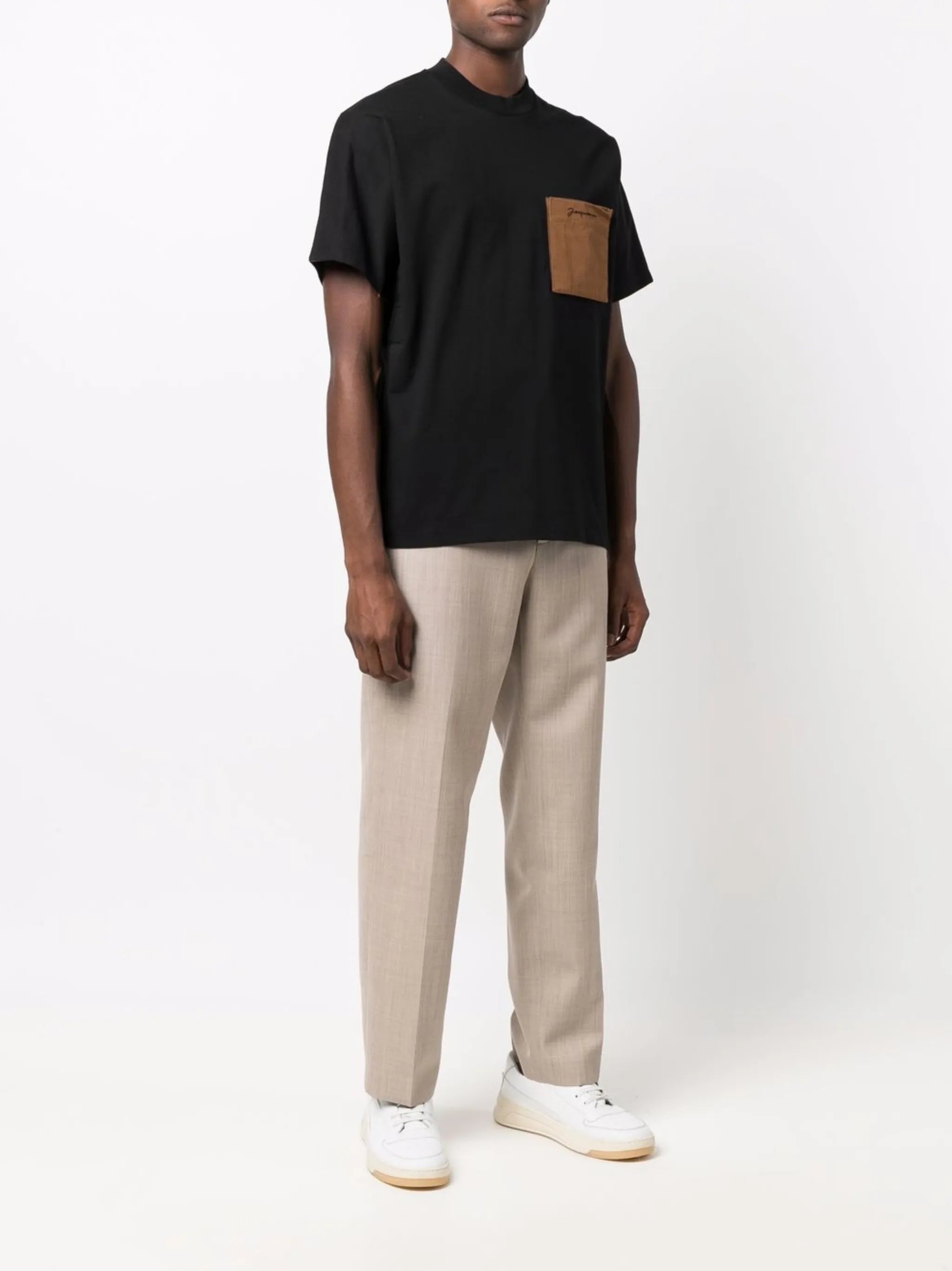 contrasting-panel detail T-shirt