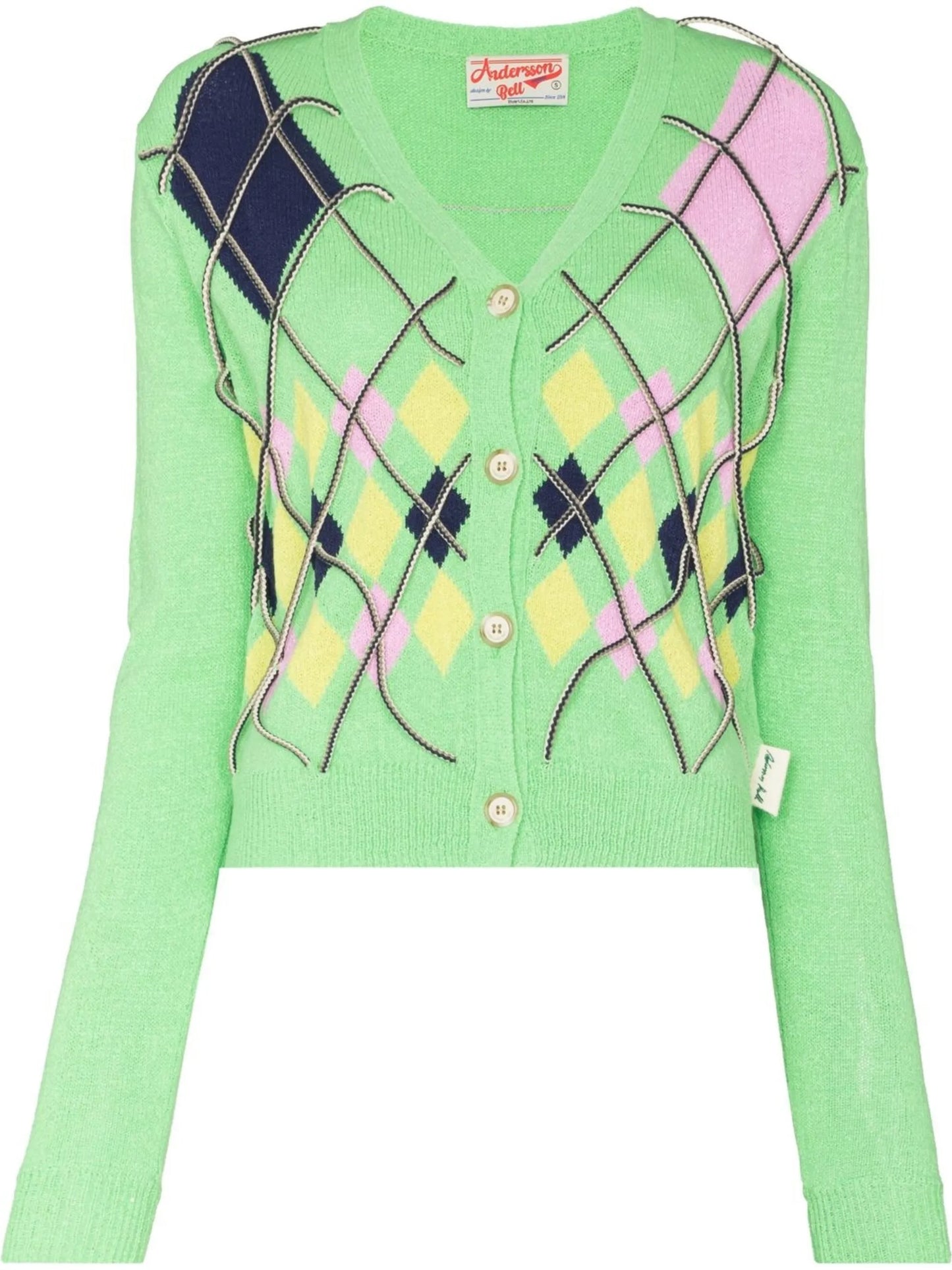 Joy argyle-string cardigan