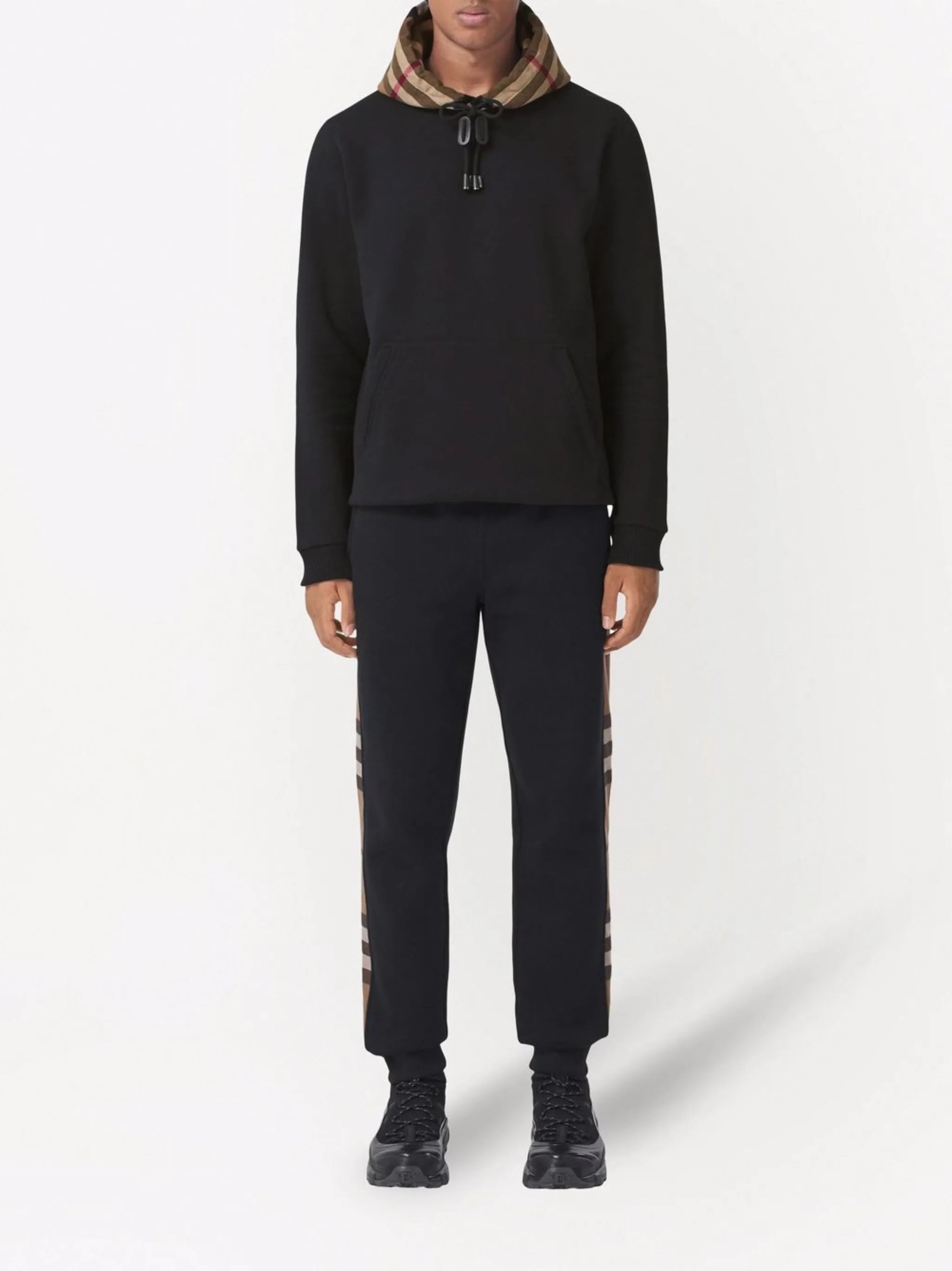 check-detail hoodie