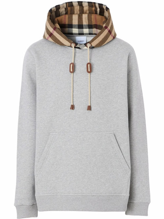 check-detail hoodie