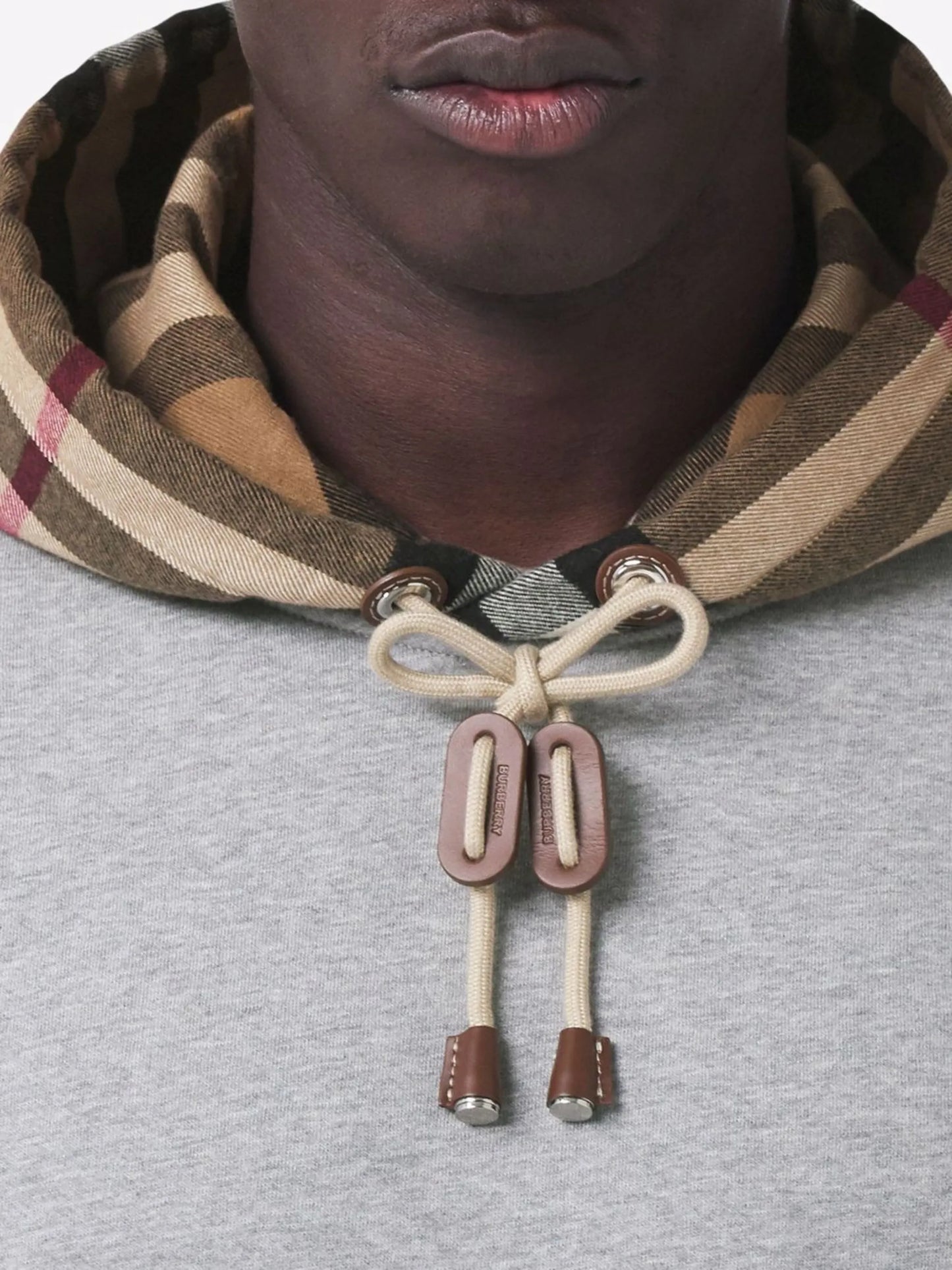 check-detail hoodie