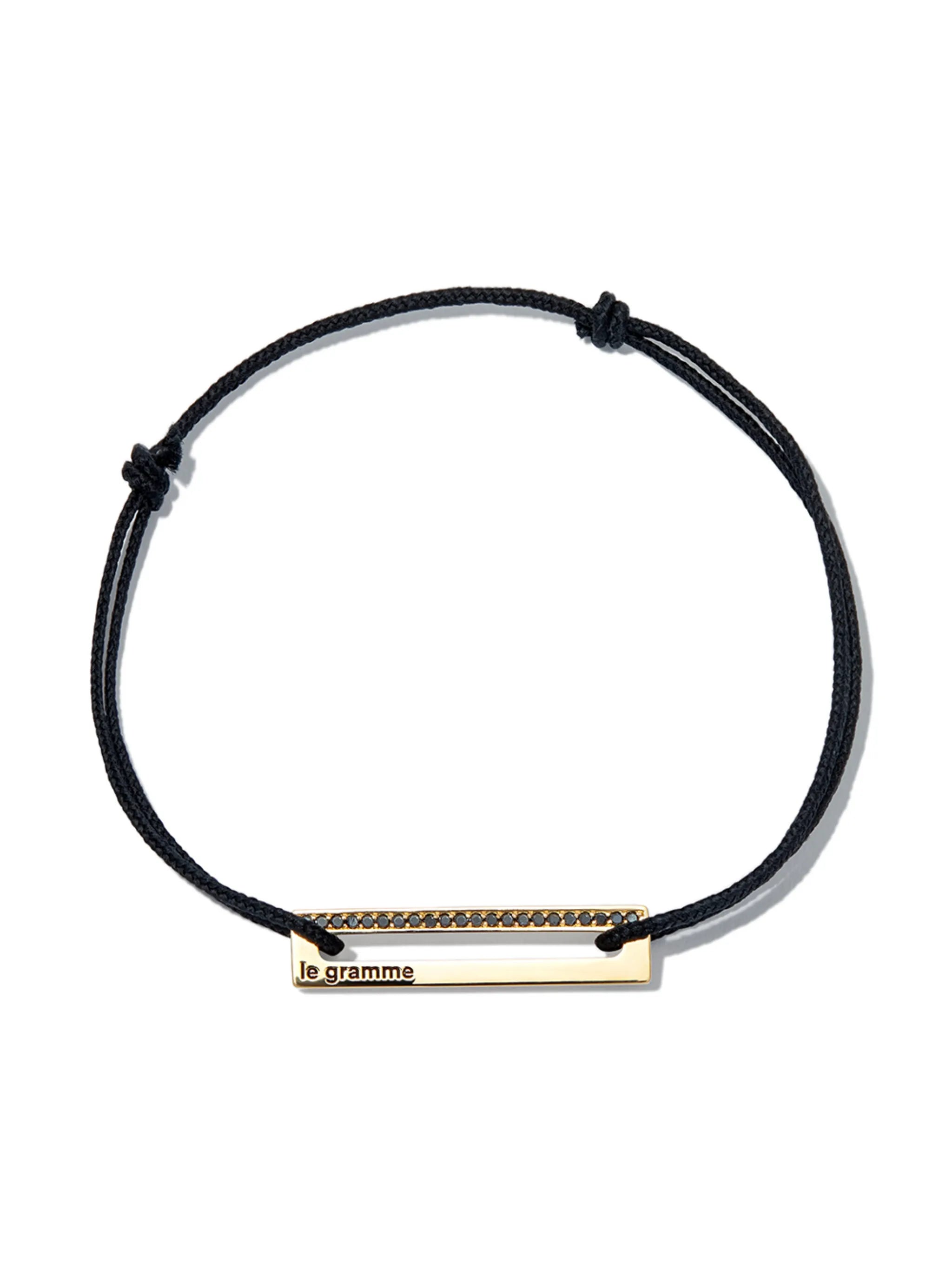18kt yellow gold Punched Cord Le 2.5g diamond bracelet