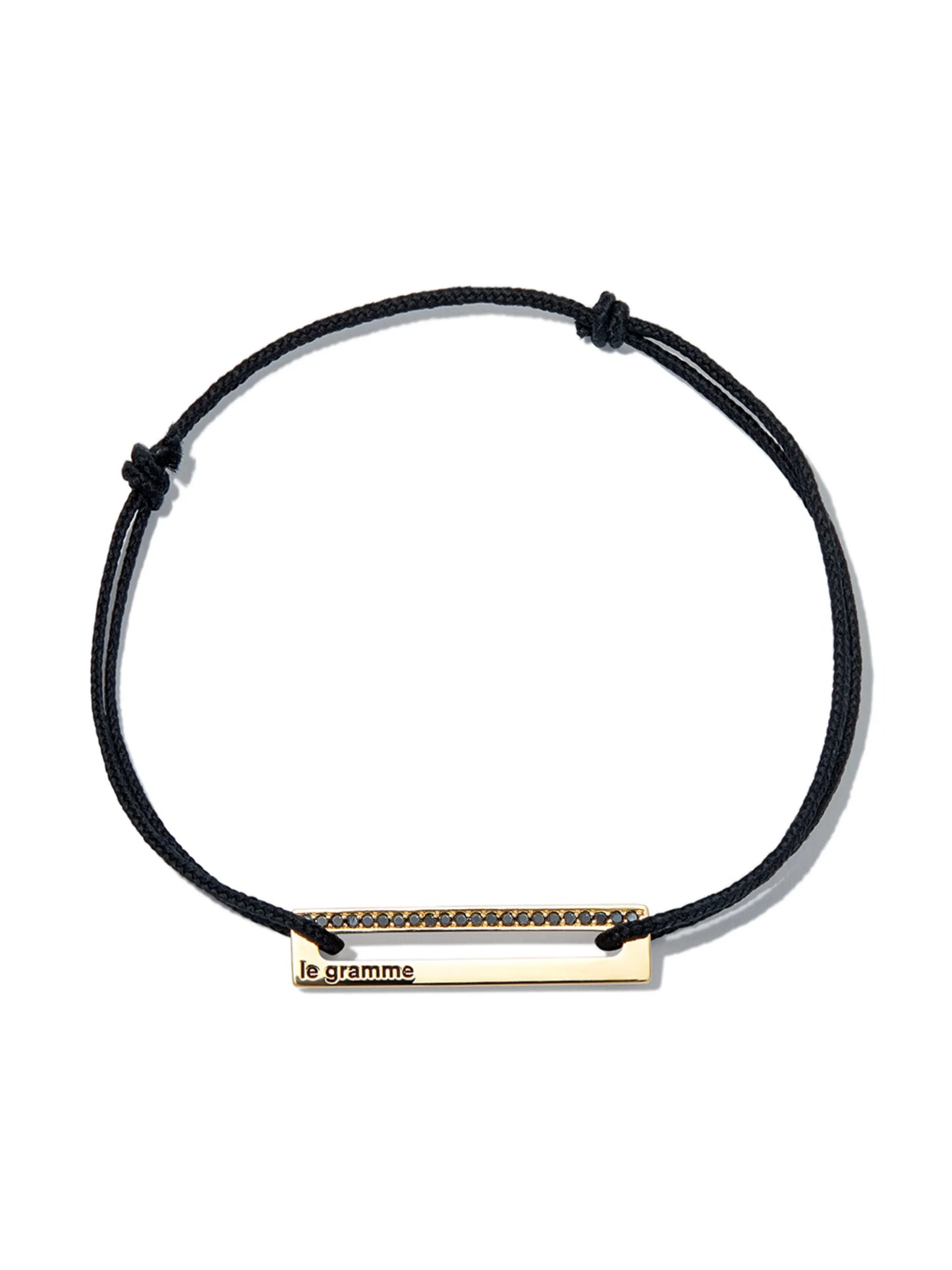 18kt yellow gold Punched Cord Le 2.5g diamond bracelet