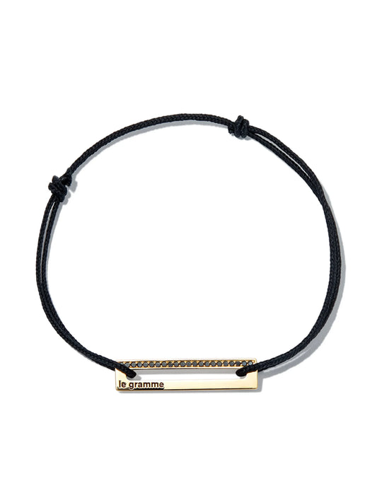 18kt yellow gold Punched Cord Le 2.5g diamond bracelet