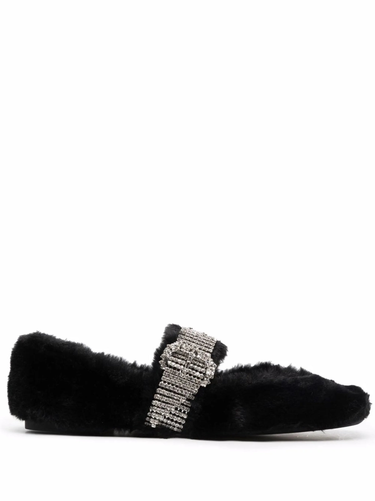Krista faux-fur ballerina shoes