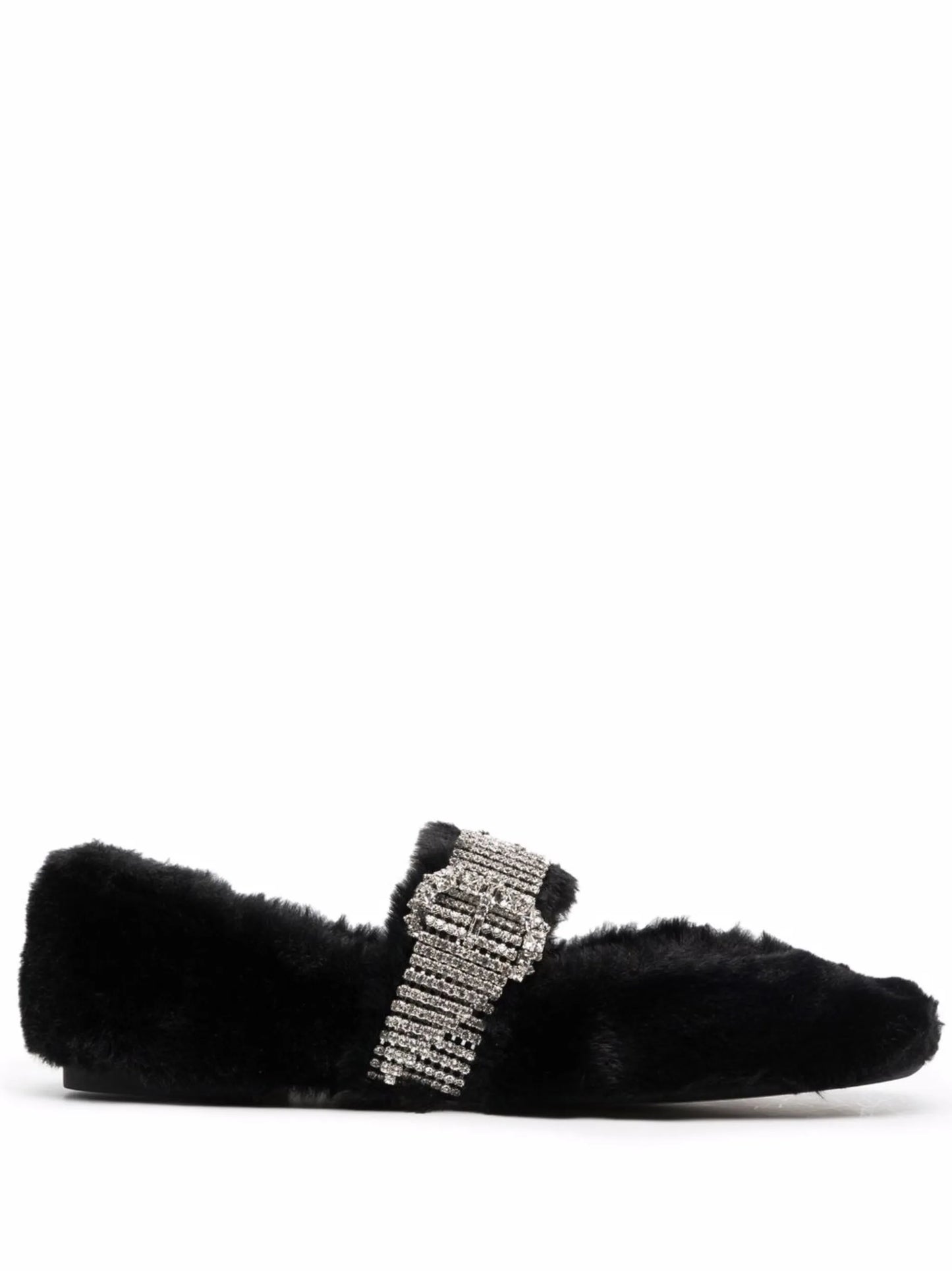 Krista faux-fur ballerina shoes